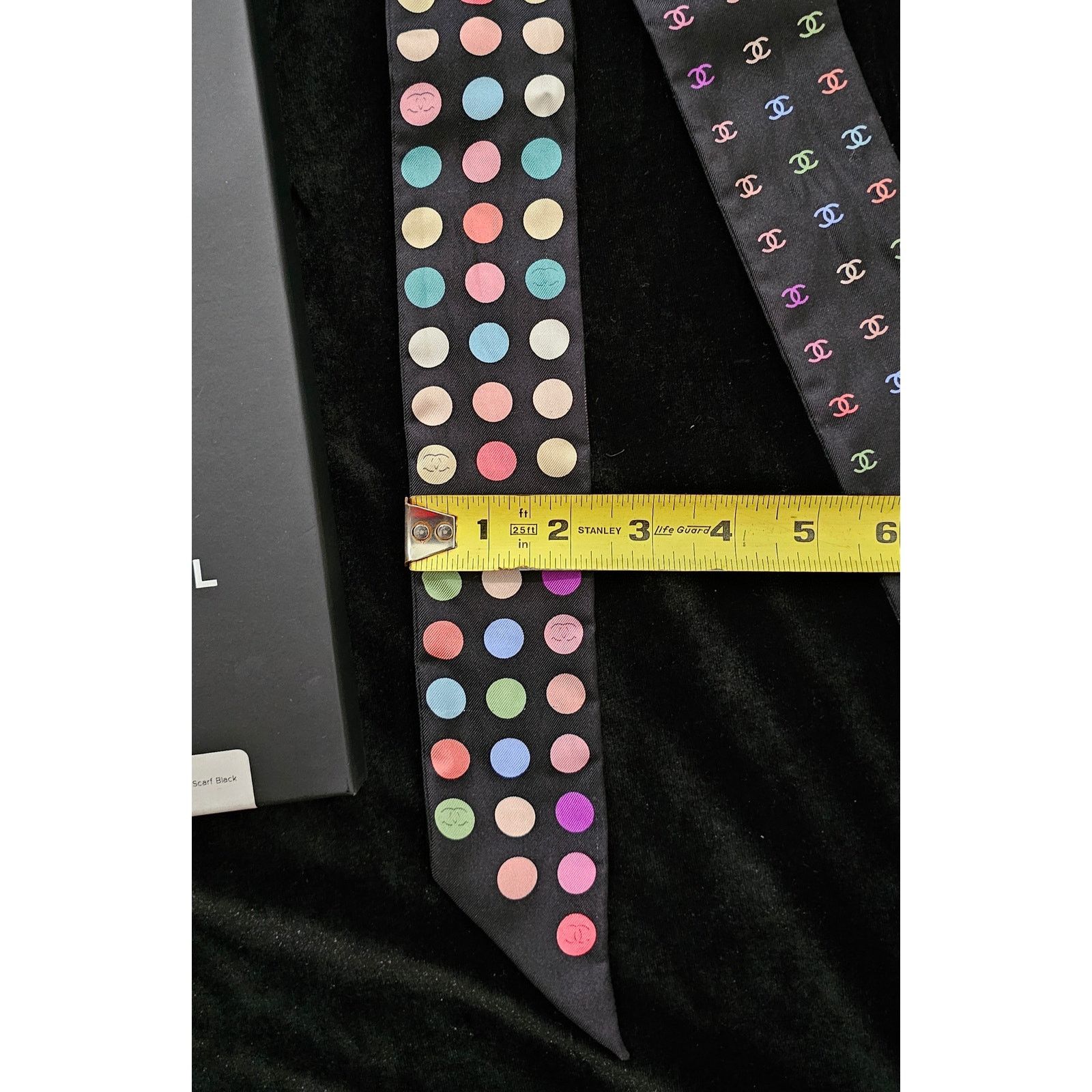 Dior Chanel Multicolored Dots & Coco Mark Silk Slim Bandeau Size ONE SIZE - 4 Thumbnail
