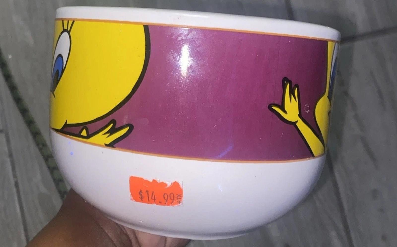 Other Vtg Looney Tunes Coffee Bowl Warner Bros 1998 Tweety Bird Size ONE SIZE - 7 Thumbnail