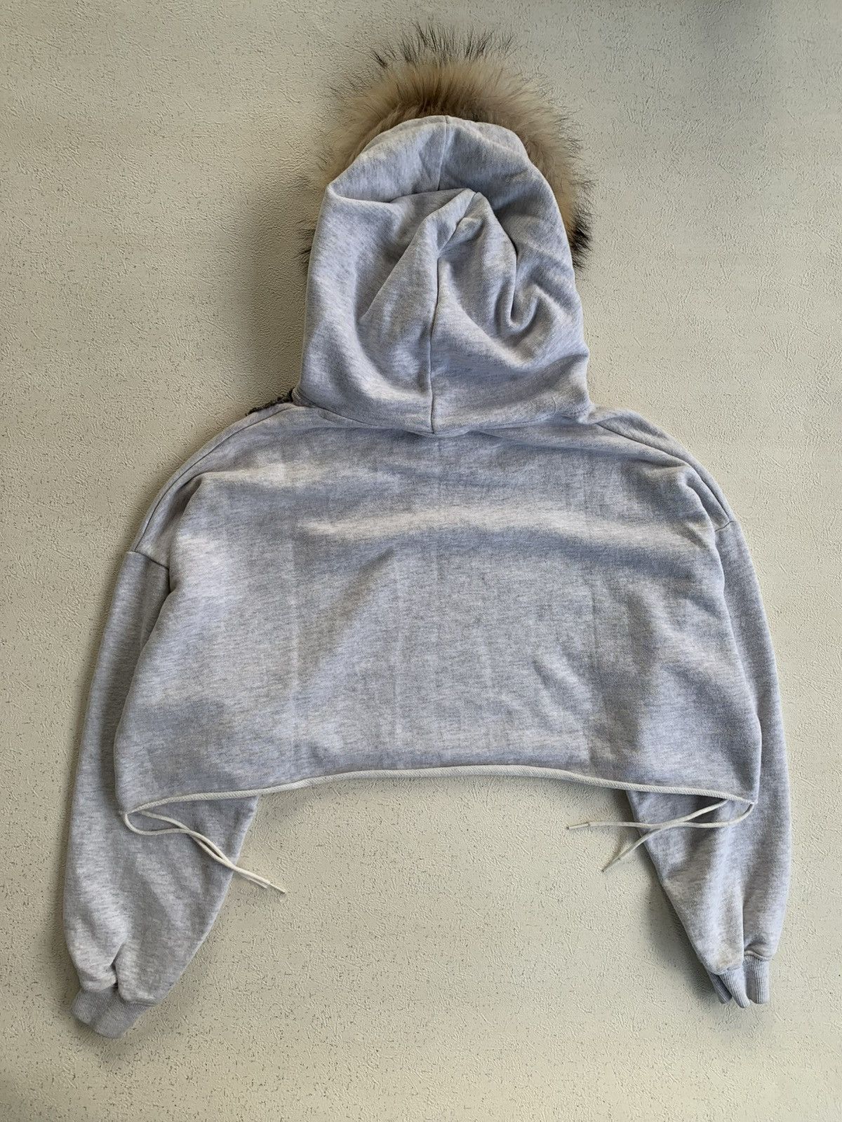 Japanese Brand CRAZY DISTRESSED FUR HOODIE F.ILLUMINATE BOXY CROP FIT Size US M / EU 48-50 / 2 - 16 Thumbnail