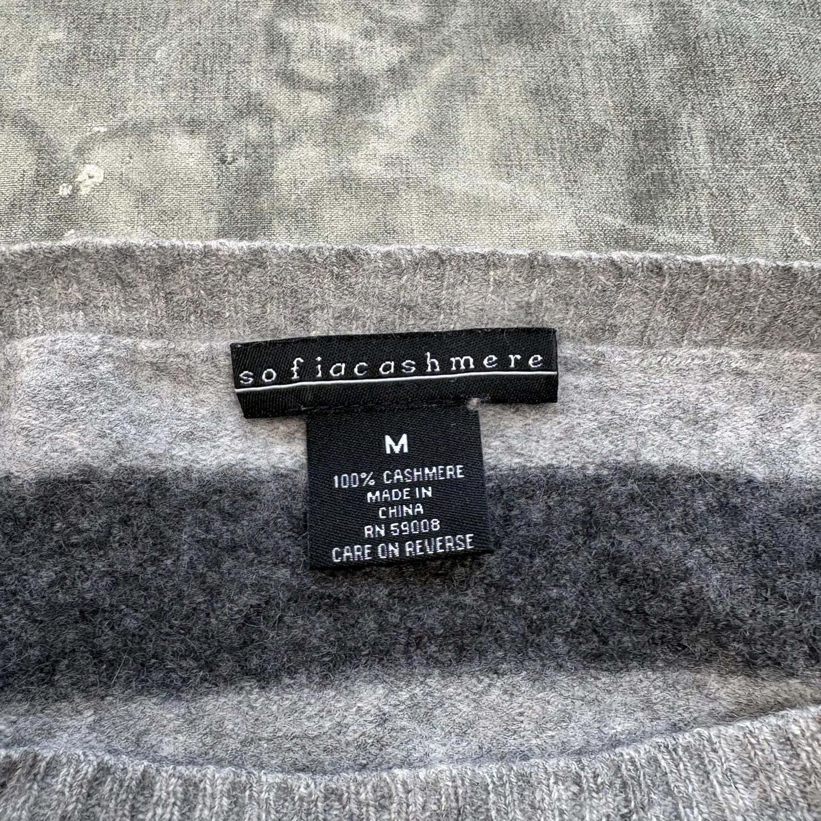 Vintage Vintage Y2K Sofia Cashmere Gray Striped Grunge Skate Sweater Size M / US 6-8 / IT 42-44 - 2 Thumbnail