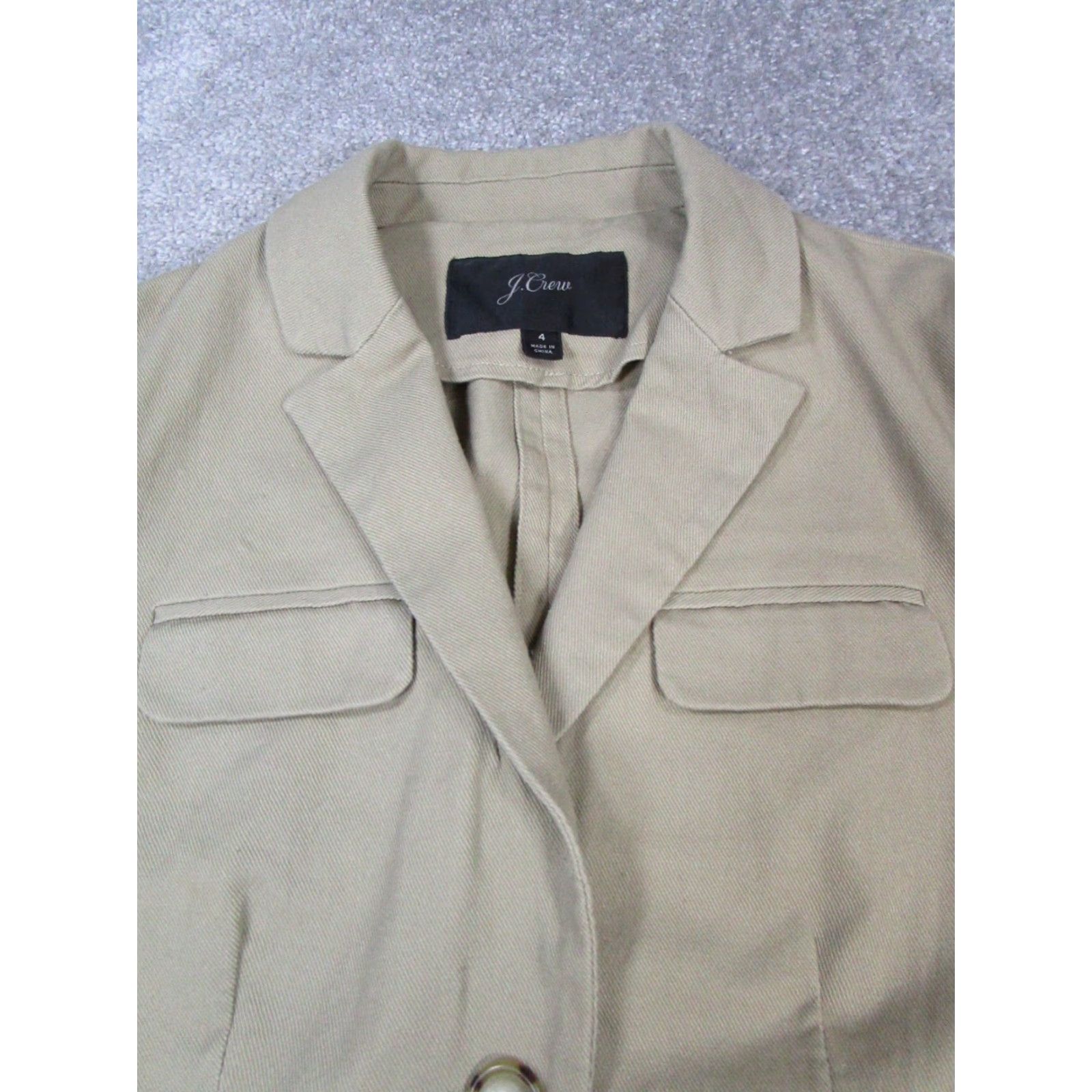 J.Crew VINTAGE J.Crew Blazer Womens 4 Cotton Canvas Mid-Length Sport Coat Brown Womens Size S / US 4 / IT 40 - 2 Thumbnail