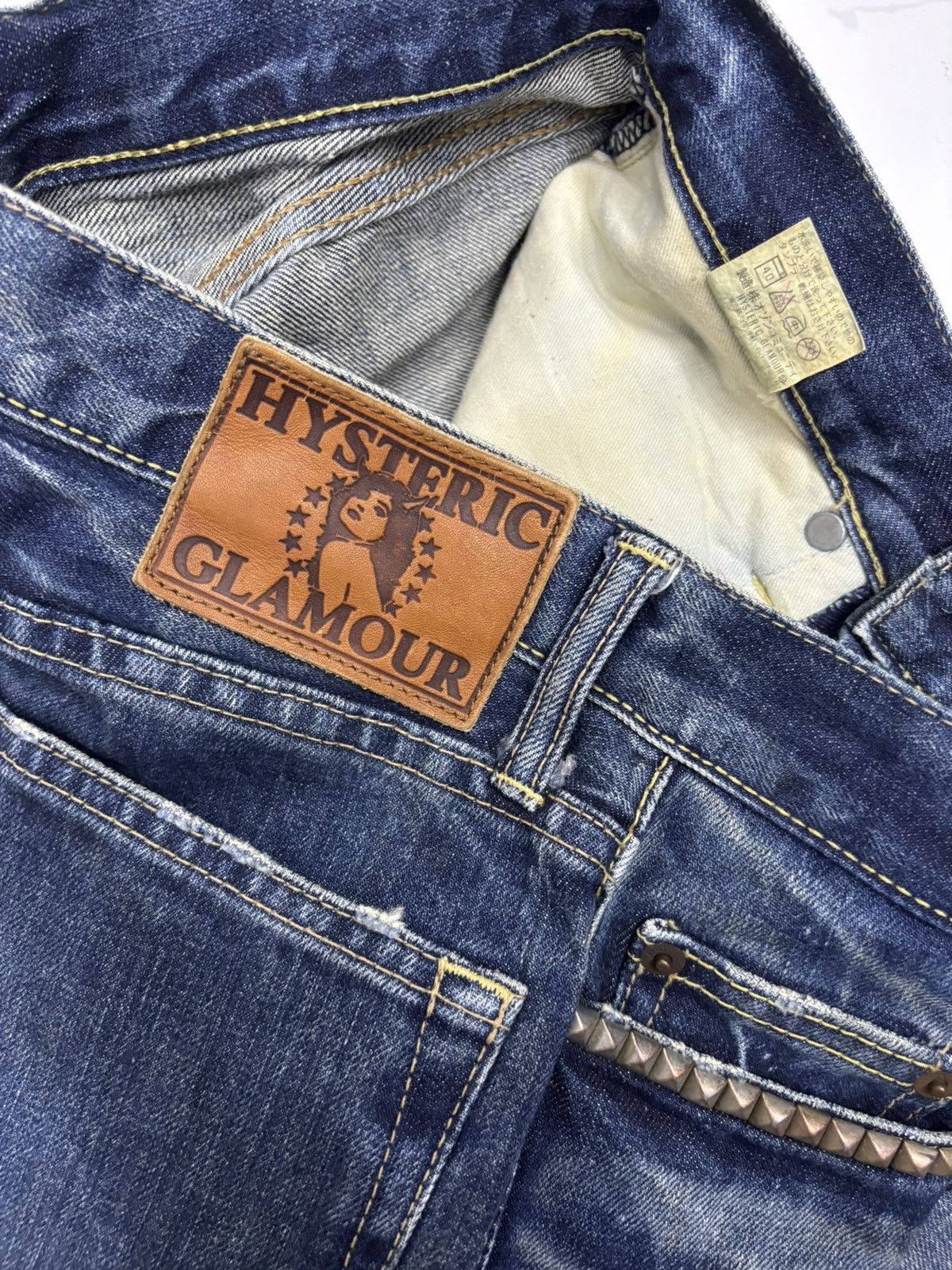 Hysteric Glamour × Japanese Brand × Undercover Hysteric Glamour Rock N Roll Is Killing Me Studded Jeans Size US 29 - 12 Thumbnail