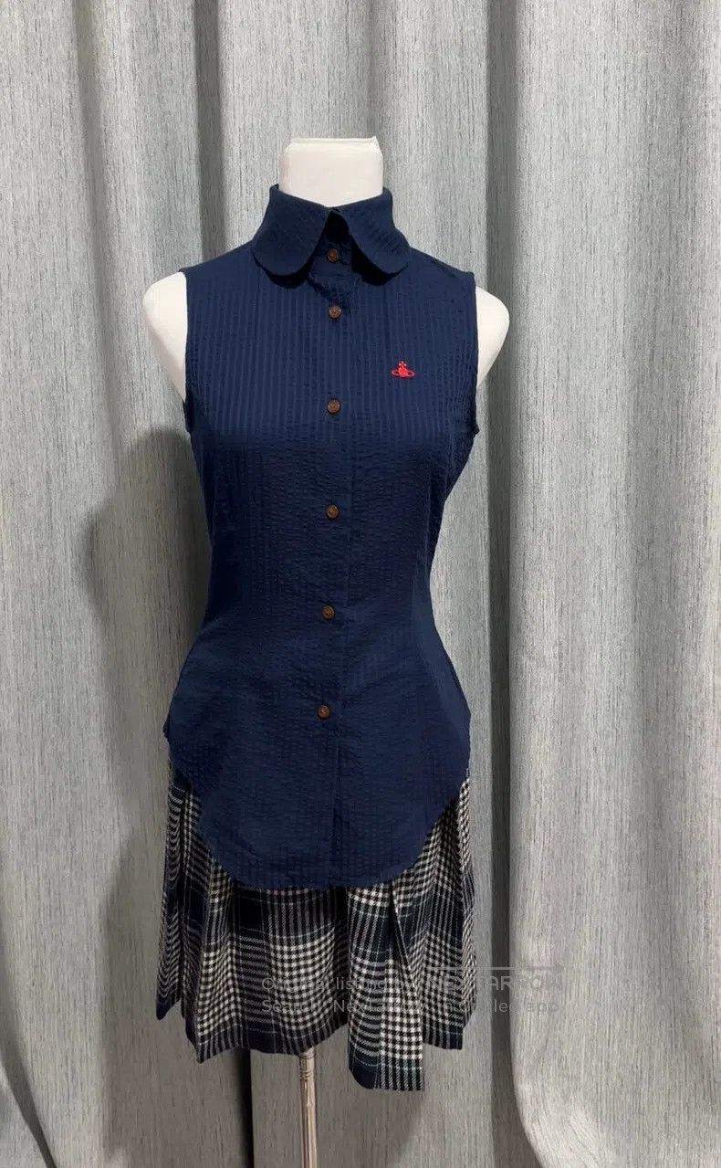 Vivienne Westwood Vivienne Westwood Navy Blue Sleeveless Shirt Size M / US 6-8 / IT 42-44 - 1 Thumbnail