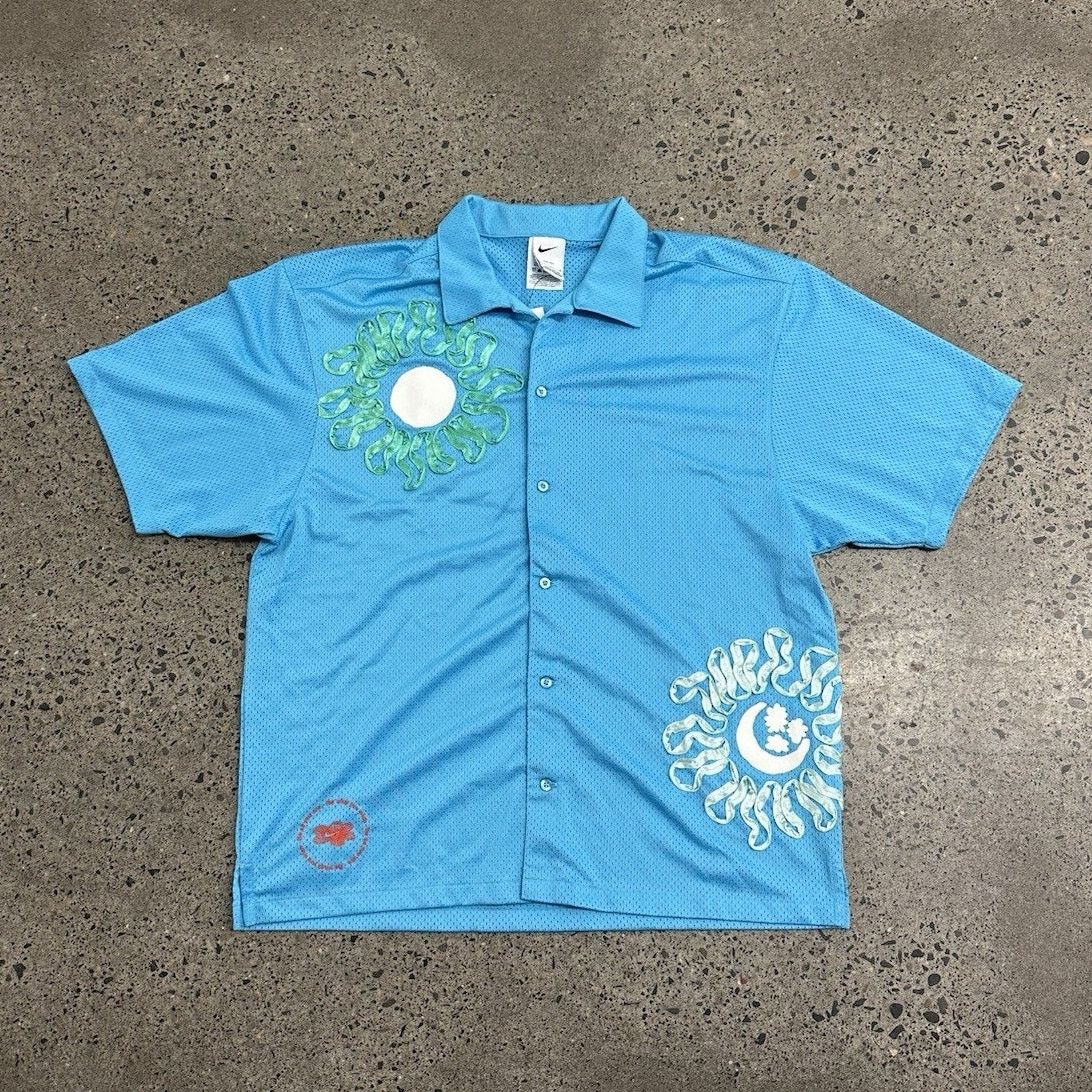 Nike New L Nike Sportswear Uphoria Project Mesh Floral Blue Shirt Size US L / EU 52-54 / 3 - 1 Thumbnail