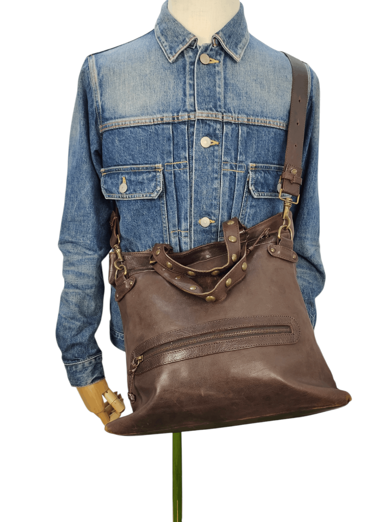 Leather Vintage Via Repubblica Italy Patina Full Leather 2 Way Bag Size ONE SIZE - 3 Thumbnail