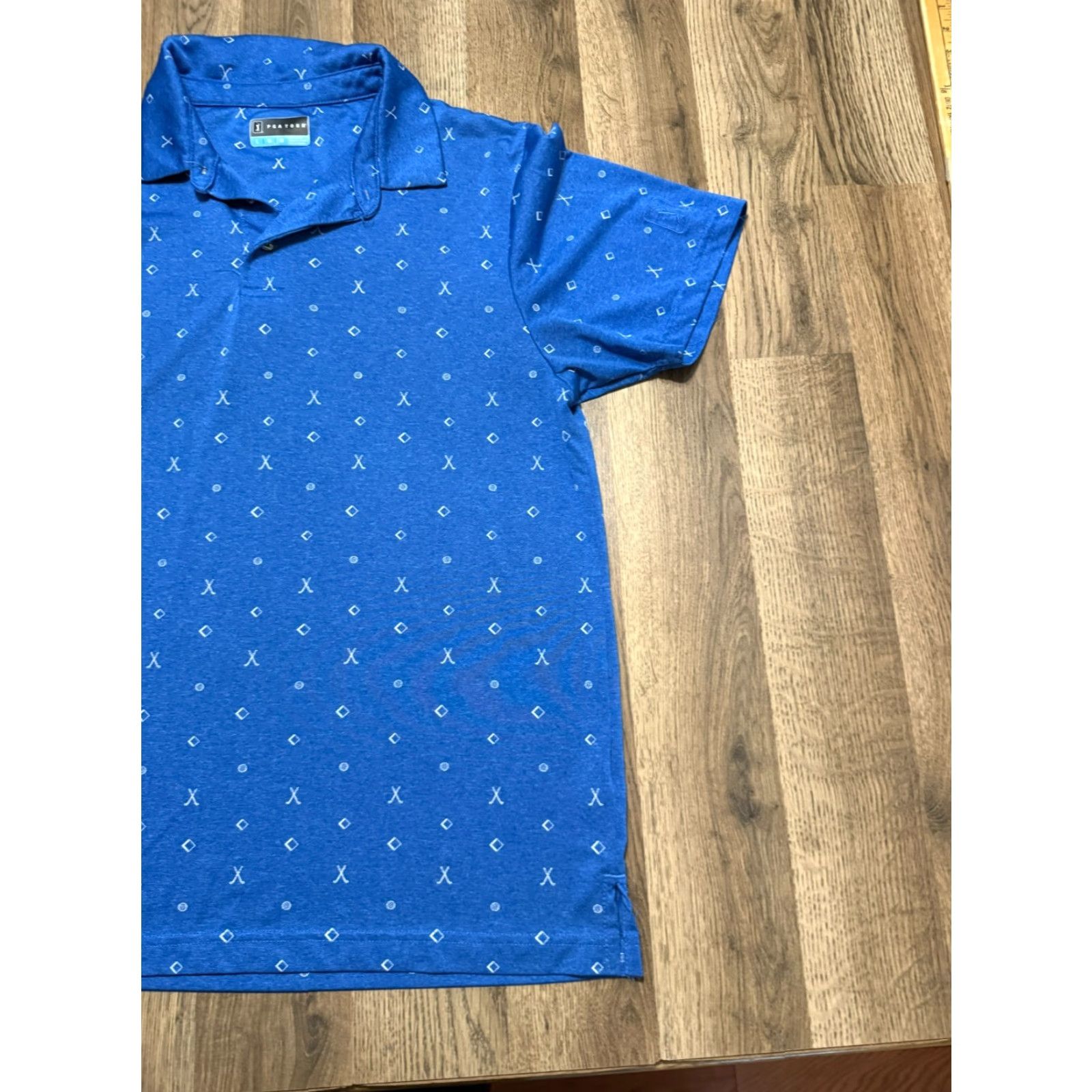 PGA Tour PGA TOUR Polo Men's Large Blue Short Sleeve Casual Shirt Size US L / EU 52-54 / 3 - 3 Thumbnail