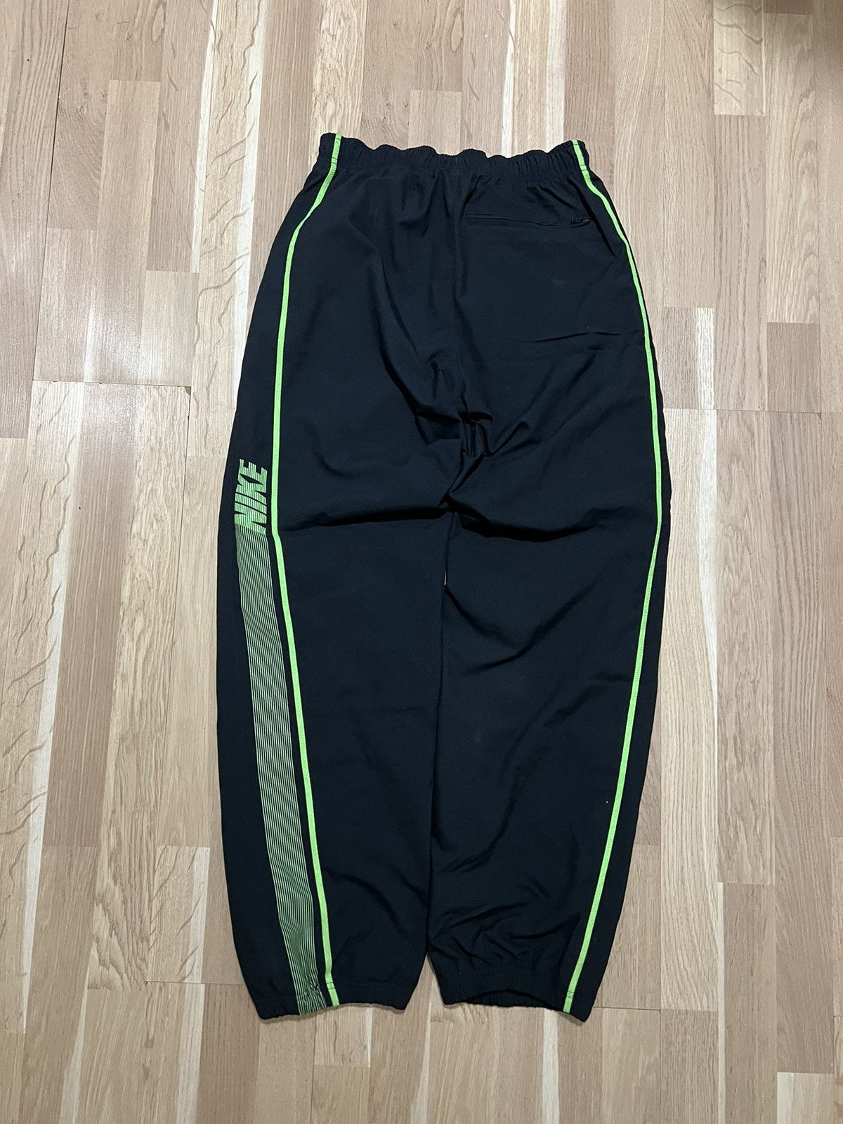 Nike × Vintage Nike vintage drill sweat pants black big logo y2k style Size US 31 - 5 Thumbnail
