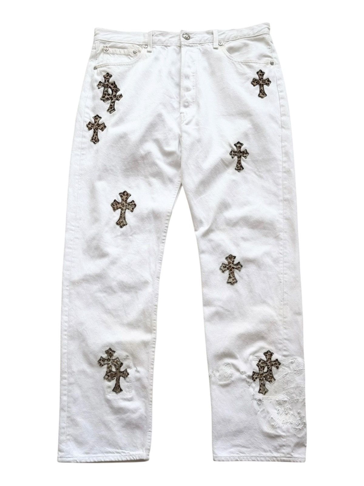 Chrome Hearts Chrome Hearts Levi's 501 34 Leopard Cross Patches Jeans Size US 34 / EU 50 - 2 Thumbnail