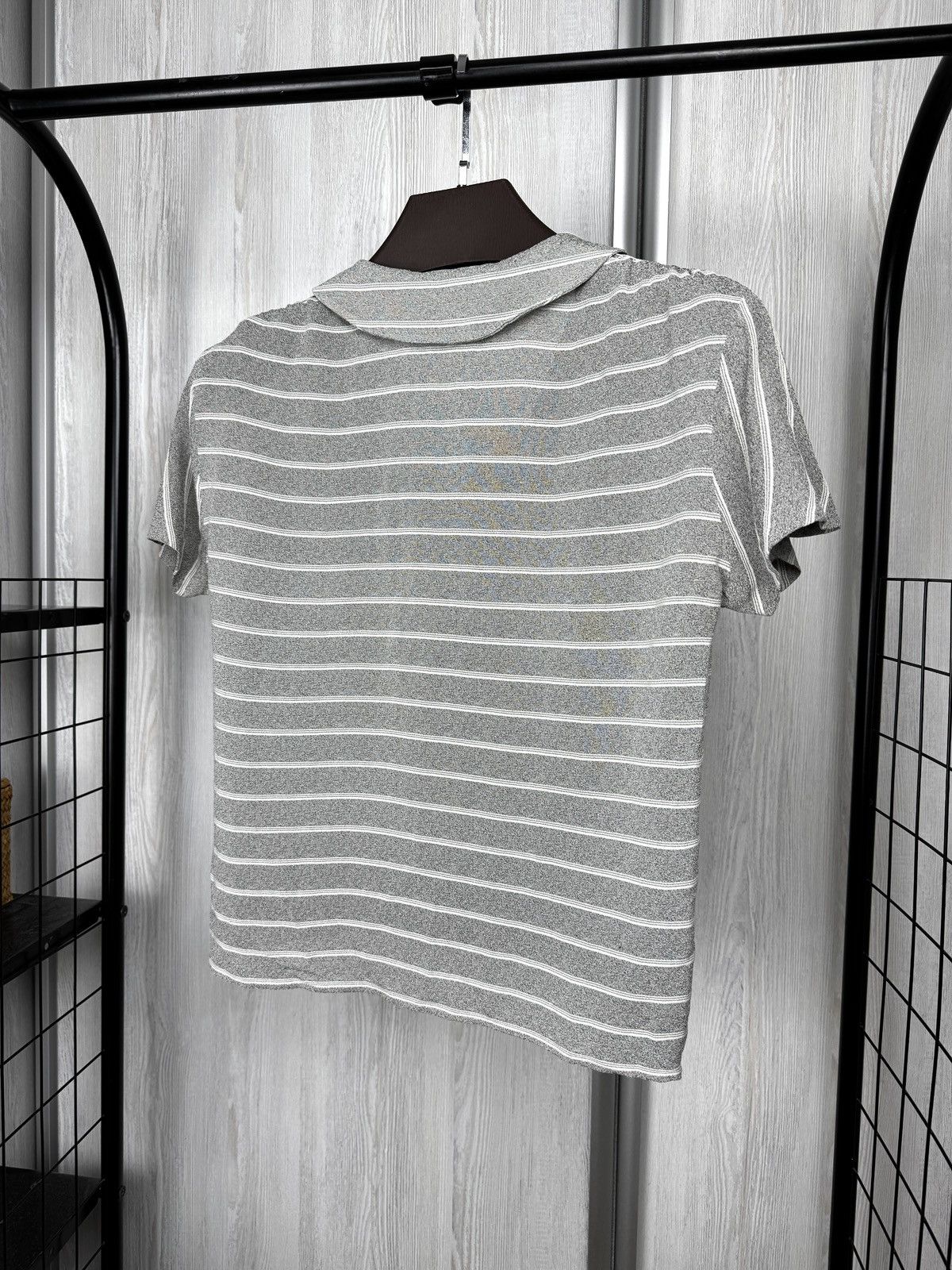 Lanvin Lanvin Paris Grey Striped silk blend short sleeve blouse 36 Size XS / US 0-2 / IT 36-38 - 7 Thumbnail