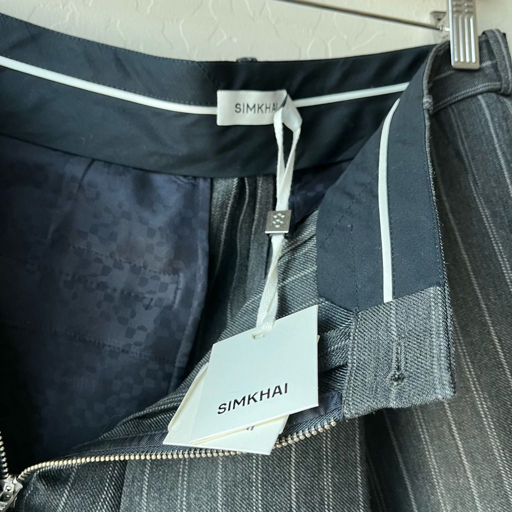 Jonathan Simkhai NEW SIMKHAI Trouser Pants Overlap Pinstripe Pants Gray Size Size 30" / US 8 / IT 44 - 6 Thumbnail