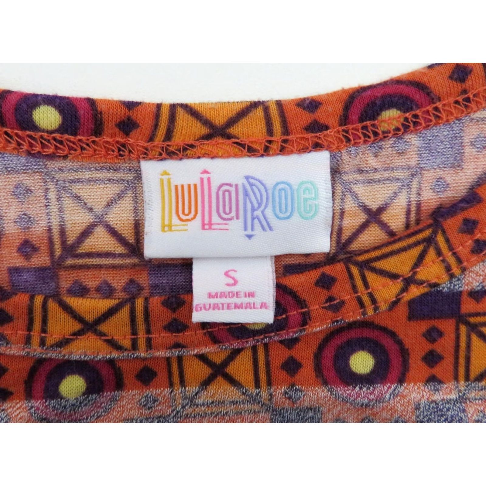 Vintage LuLaRoe Women's Carly Dress Small Stripes Orange High Low Aztec Geometric Size S / US 4 / IT 40 - 5 Thumbnail