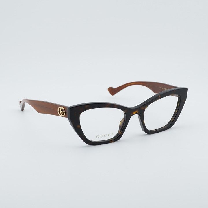 Gucci Gucci GG1334O 005 Eyeglasses Havana 52mm Cat Eye Frame Size ONE SIZE - 5 Thumbnail