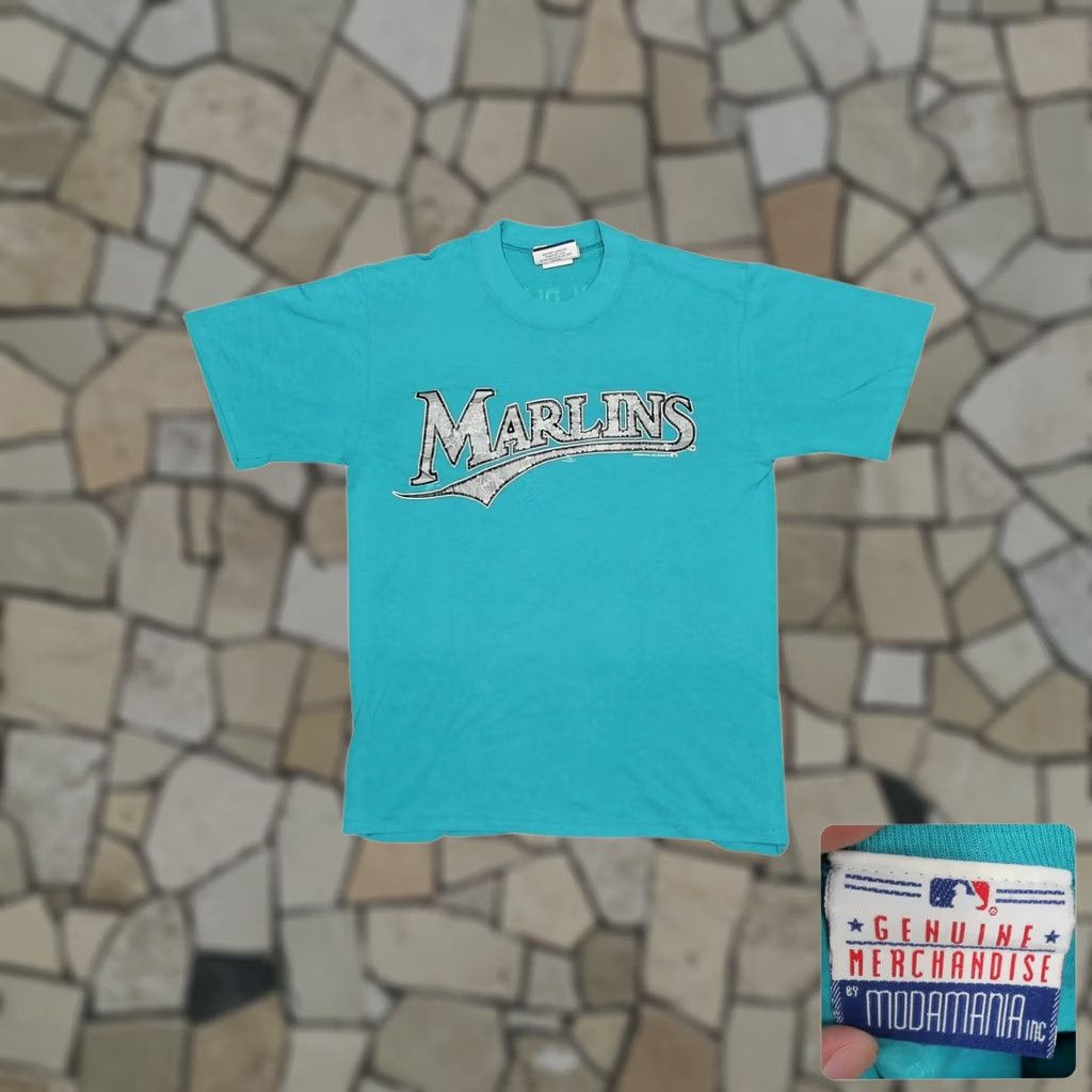Altea VINTAGE 1993 Florida Marlins Modamania T Shirt Single Stitch Teal Mens M Size US M / EU 48-50 / 2 - 1 Thumbnail