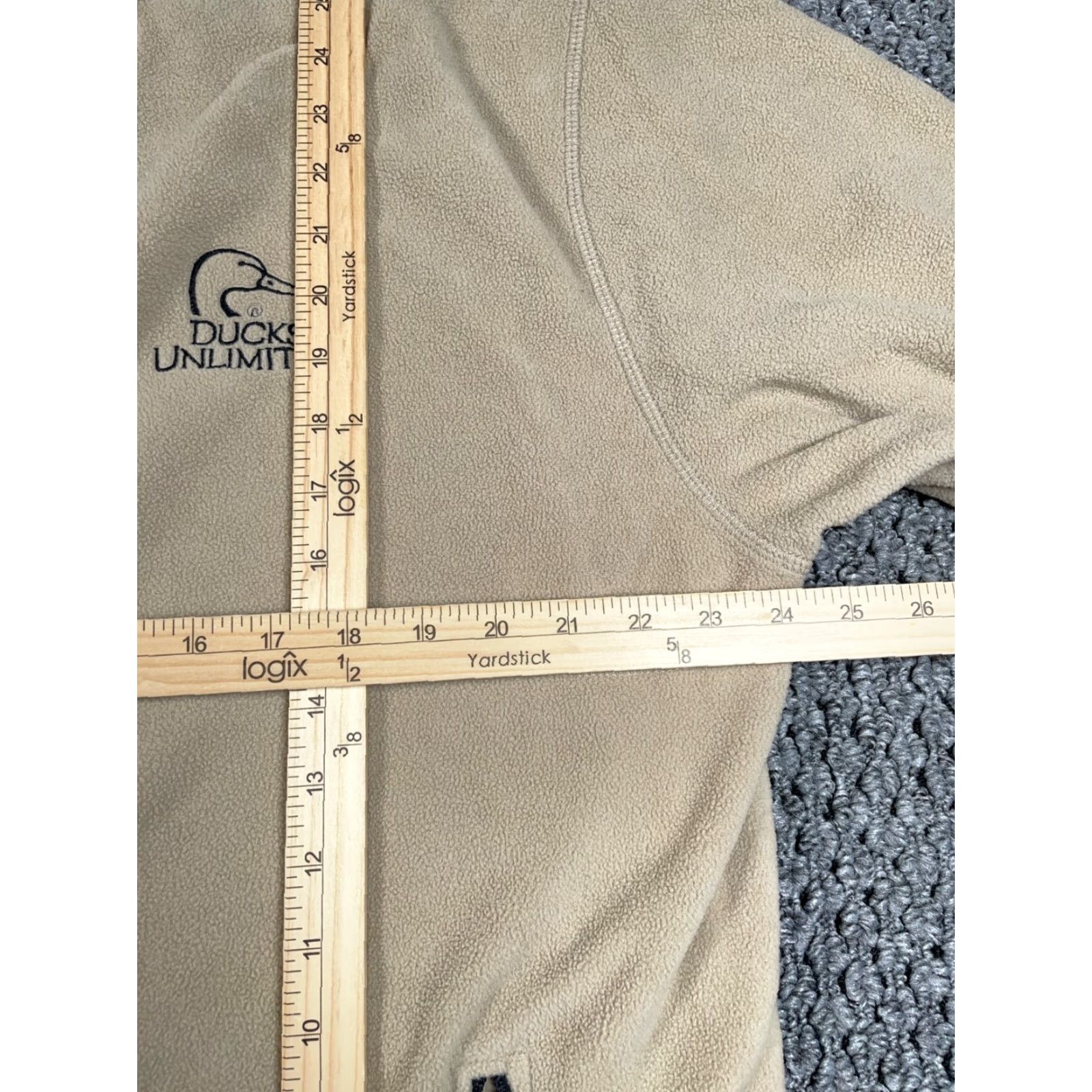 Logo 7 Ducks Unlimited Fleece Jacket Adult XL Beige Embroidered Logo Zip Full Zip Pockets Casual Outdoors Men's Size US XL / EU 56 / 4 - 6 Thumbnail