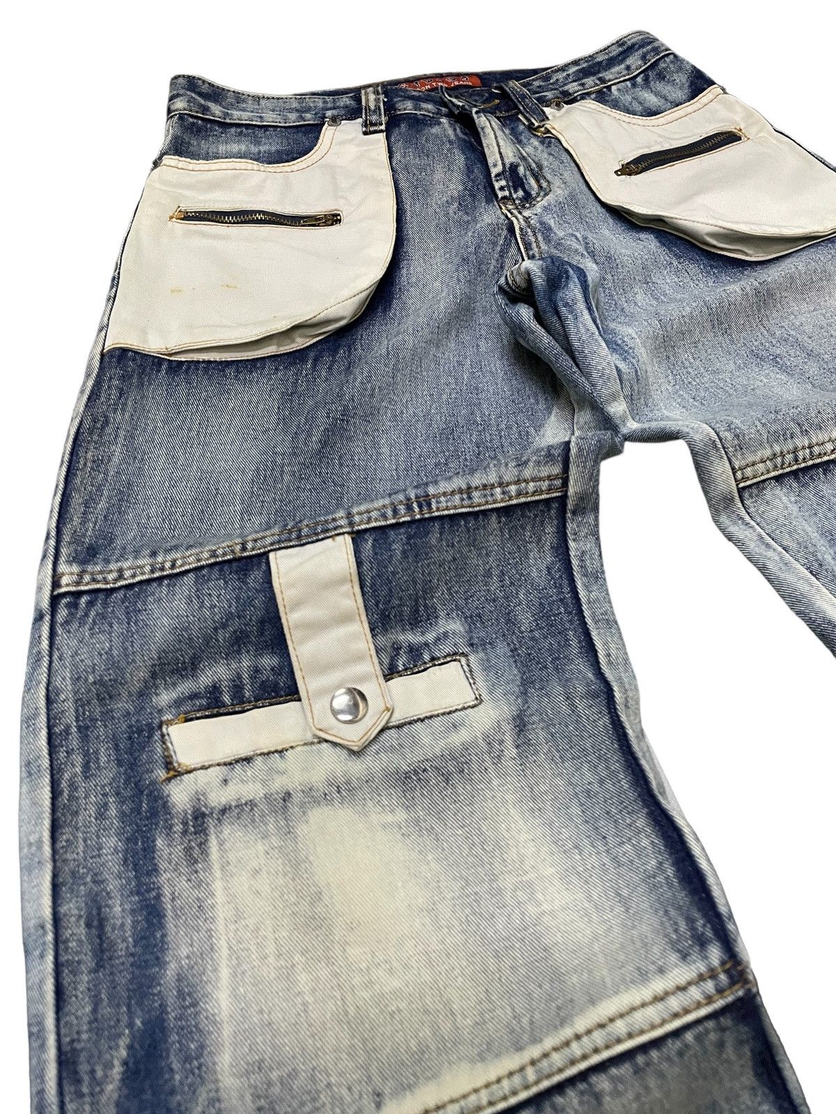 Hysteric Glamour × Japanese Brand Guwawa Japan Enzyme Wash Loose Baggy Kevlar Jeans Size US 29 - 11 Thumbnail