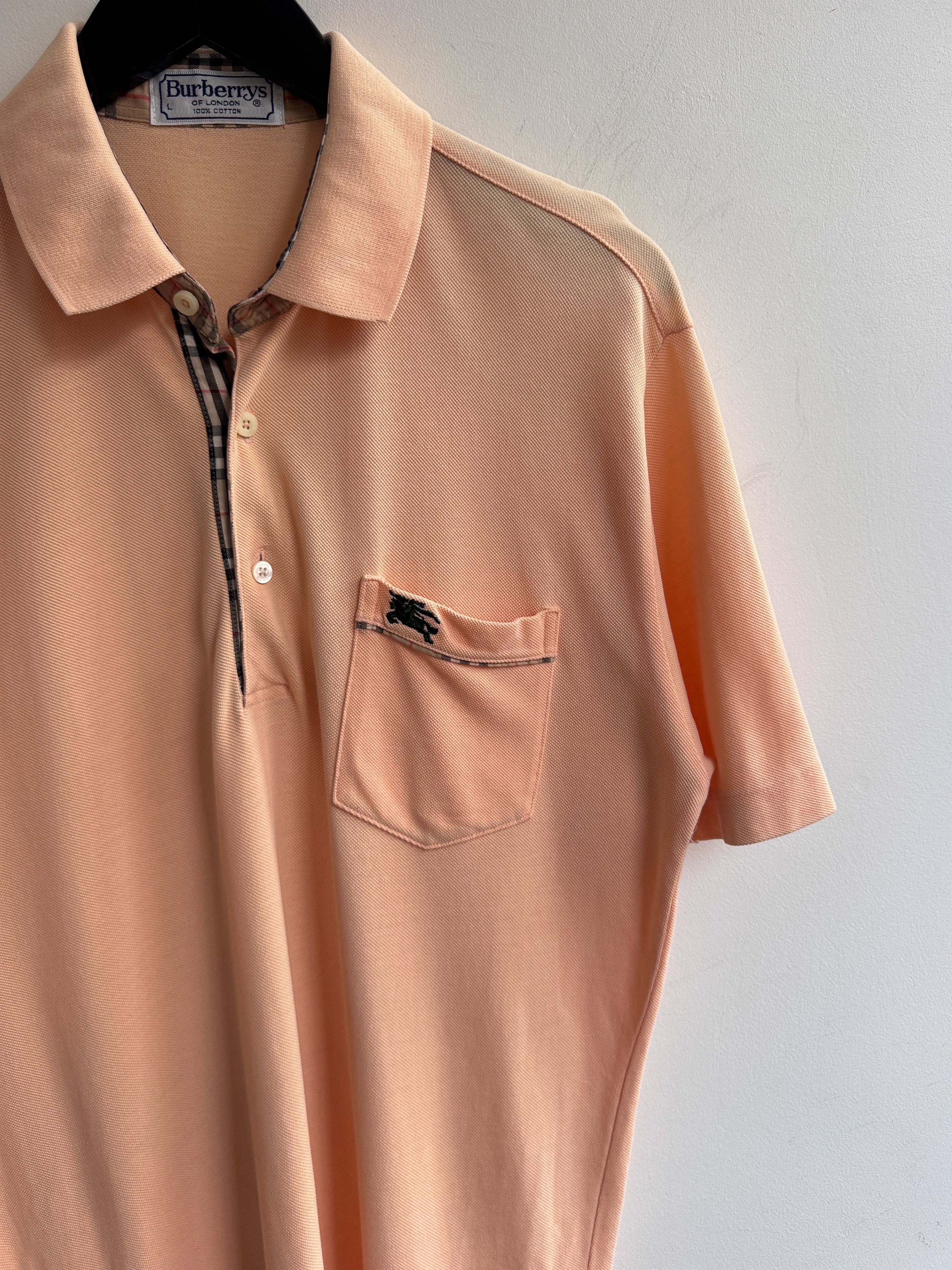 Burberry Burberry Peach Polo Shirt Size US M / EU 48-50 / 2 - 3 Thumbnail