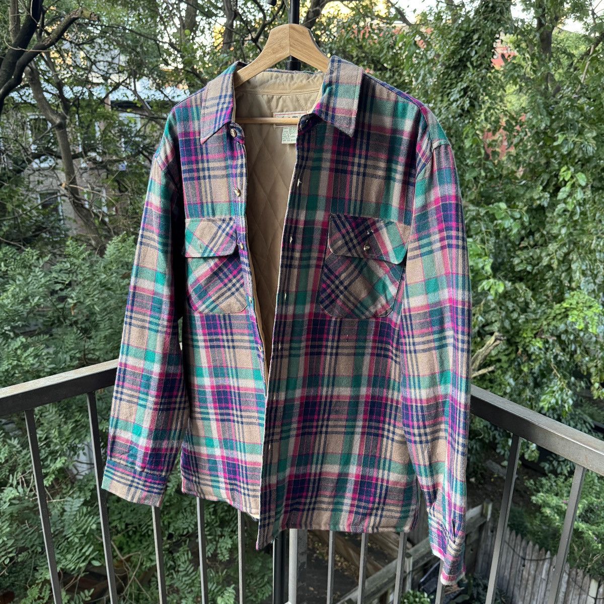 Thrashed Faded Distressed Flannel Shirt ERD Grunge Chrome