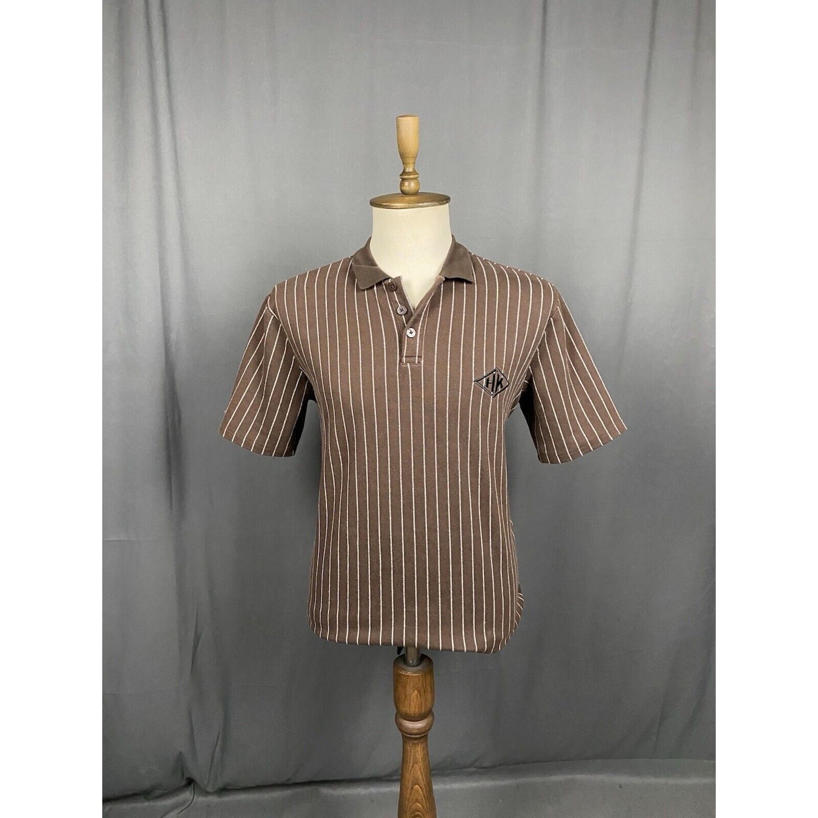 Han Kjobenhavn Han Kjobehavn Men's Brown Relaxed Fit Striped Polo T-Shirt S Size US S / EU 44-46 / 1 - 3 Thumbnail