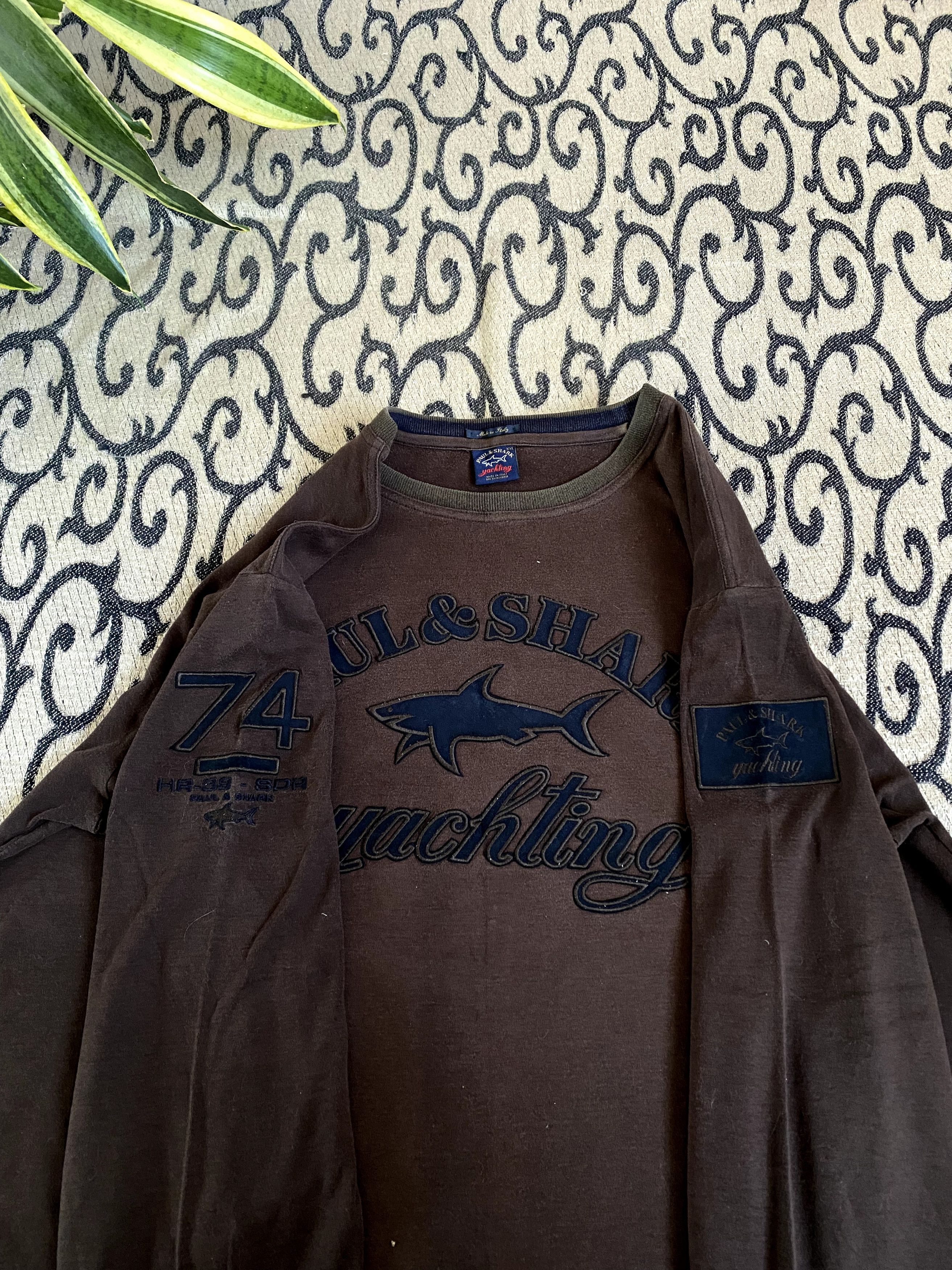Paul & Shark Vintage Paul & Shark Big Logo Sunfaded Longsleeve Size US XL / EU 56 / 4 - 7 Thumbnail