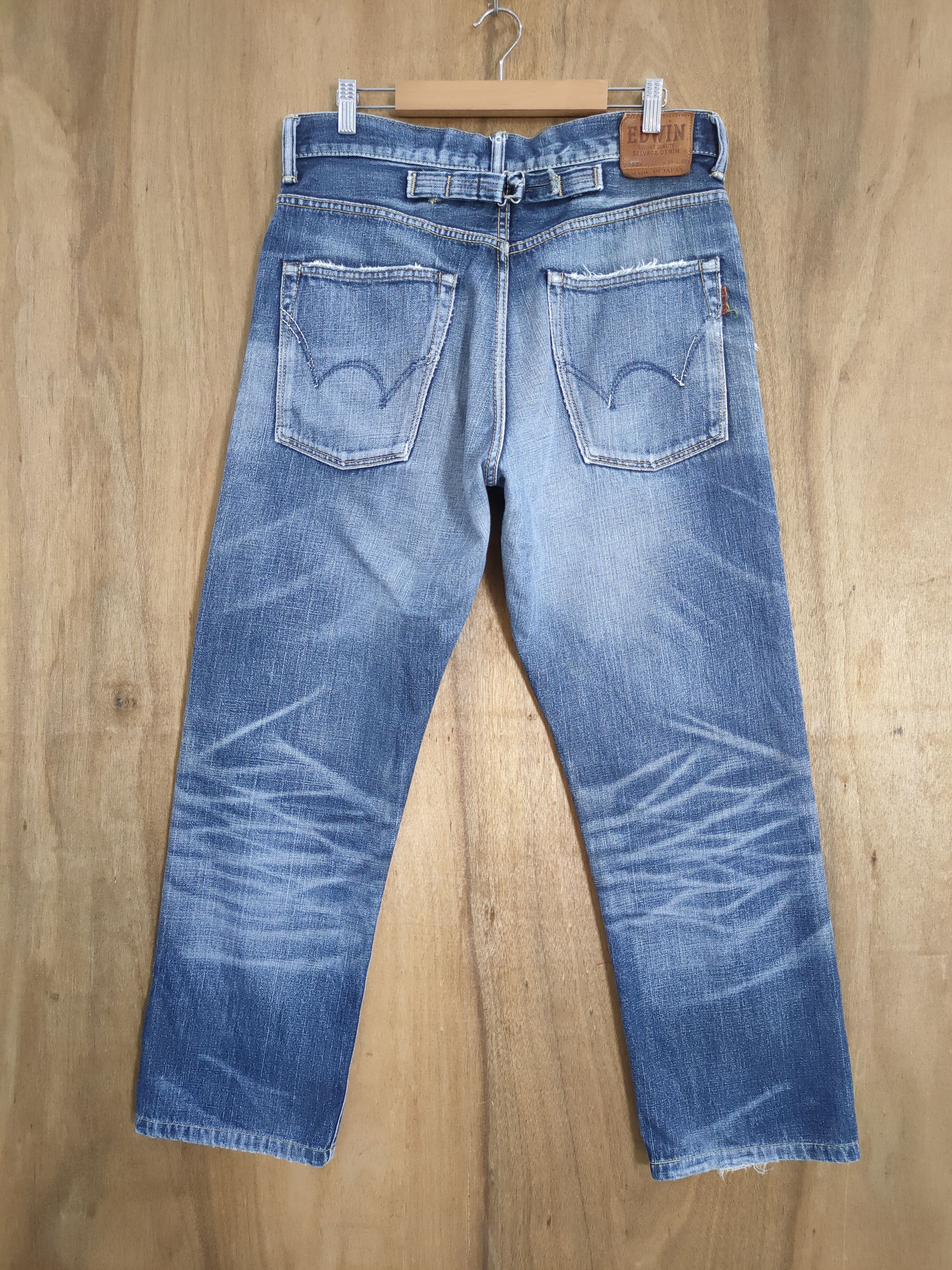 Edwin W32 VINTAGE EDWIN ORANGE TAG SELVAGE DISTRESSED JEANS PANTS Size US 32 / EU 48 - 2 Thumbnail