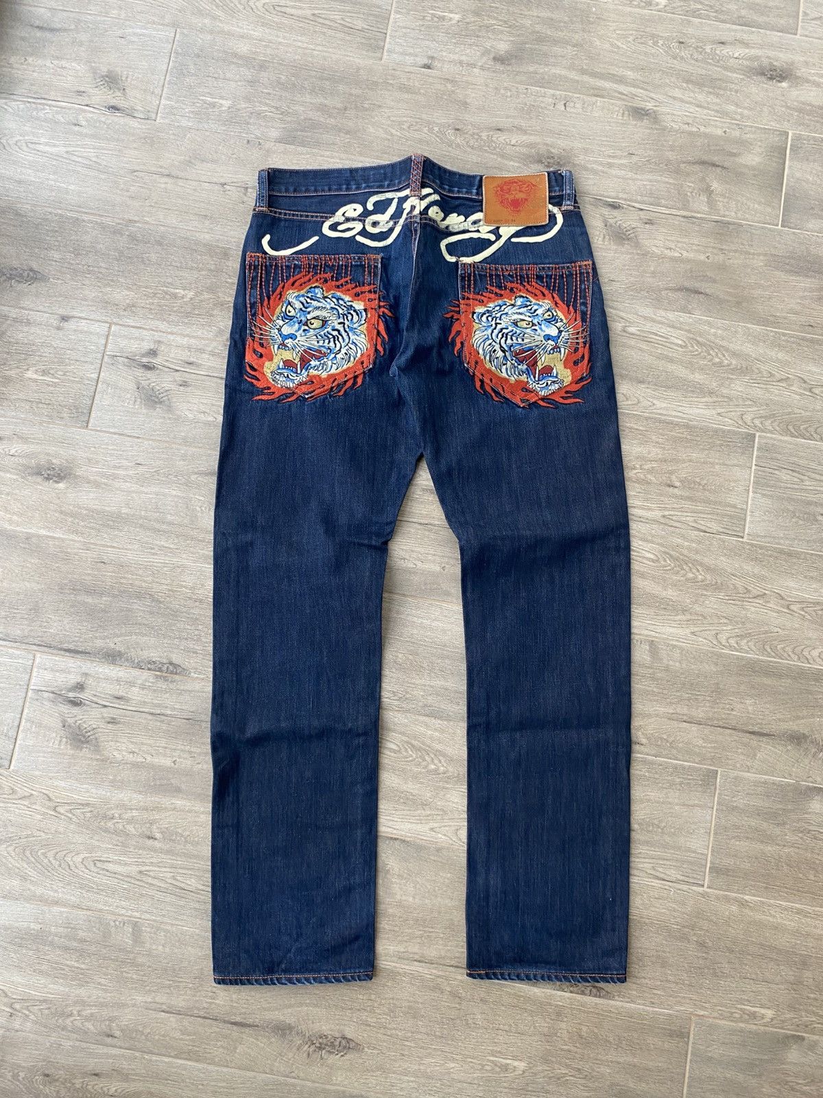 Ed Hardy × Vintage 🐯Ed hardy tiger logo jeans Size US 34 / EU 50 - 1 Thumbnail