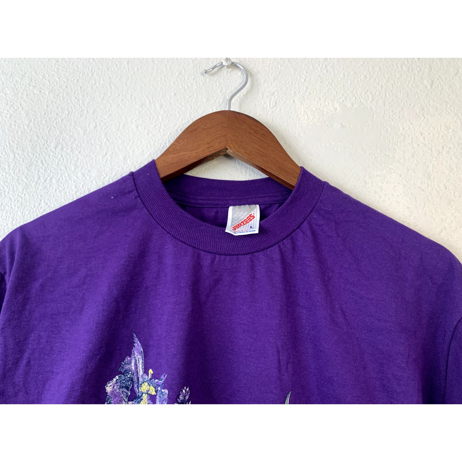 Jerzees Vintage Flower Shirt Gatlinburg Purple T-Shirt Tee VTG Large Size US L / EU 52-54 / 3 - 4 Thumbnail