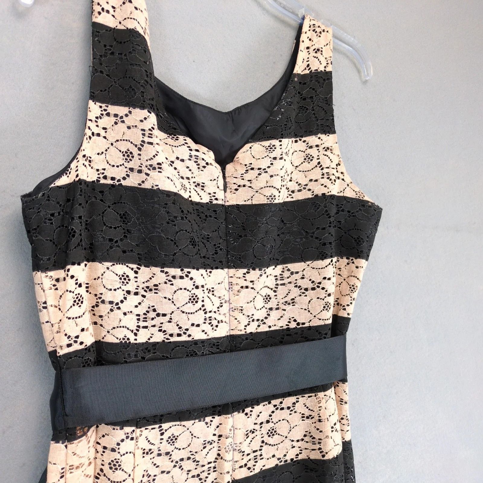 Other Robbie Bee Striped Black & Peach Lace Fit & Flare Dress 14 Size XL / US 12-14 / IT 48-50 - 9 Thumbnail