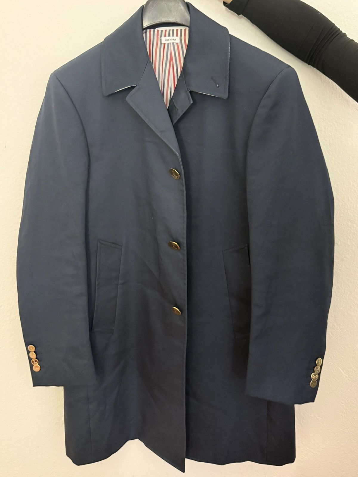 Thom Browne Thom Browne Navy Jacket – Signature Stripe Lining – Size 2 Size US M / EU 48-50 / 2 - 3 Thumbnail