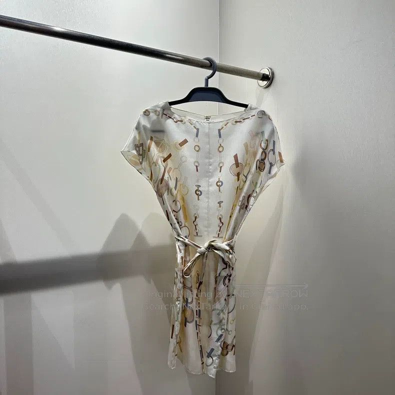 Hermes Hermes Chain Print Short Sleeve Dress Size XS / US 0-2 / IT 36-38 - 1 Thumbnail