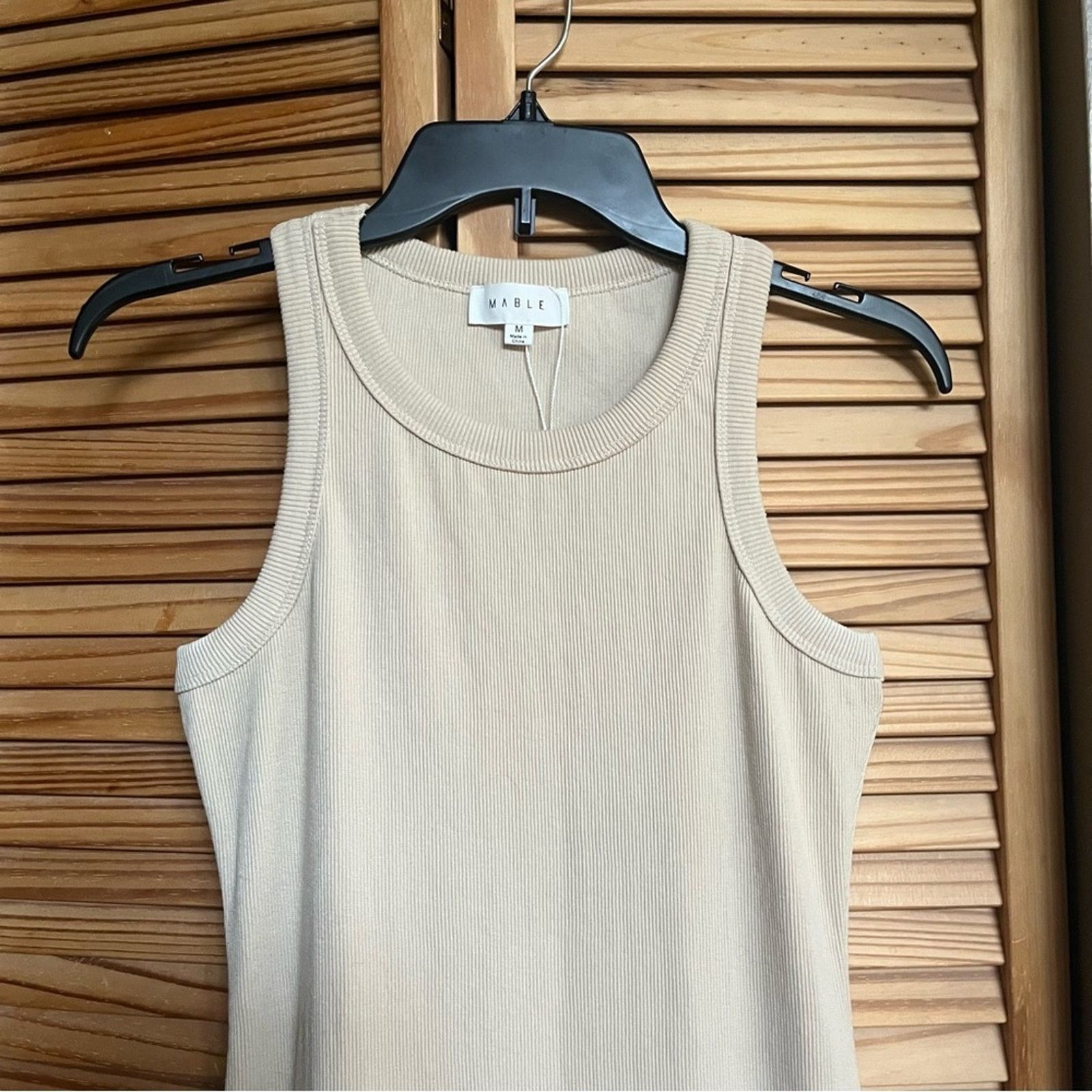 Other Mable Bodycon Tank Minidress Sz M Sleeveless Stretchy Beige Size M / US 6-8 / IT 42-44 - 2 Thumbnail