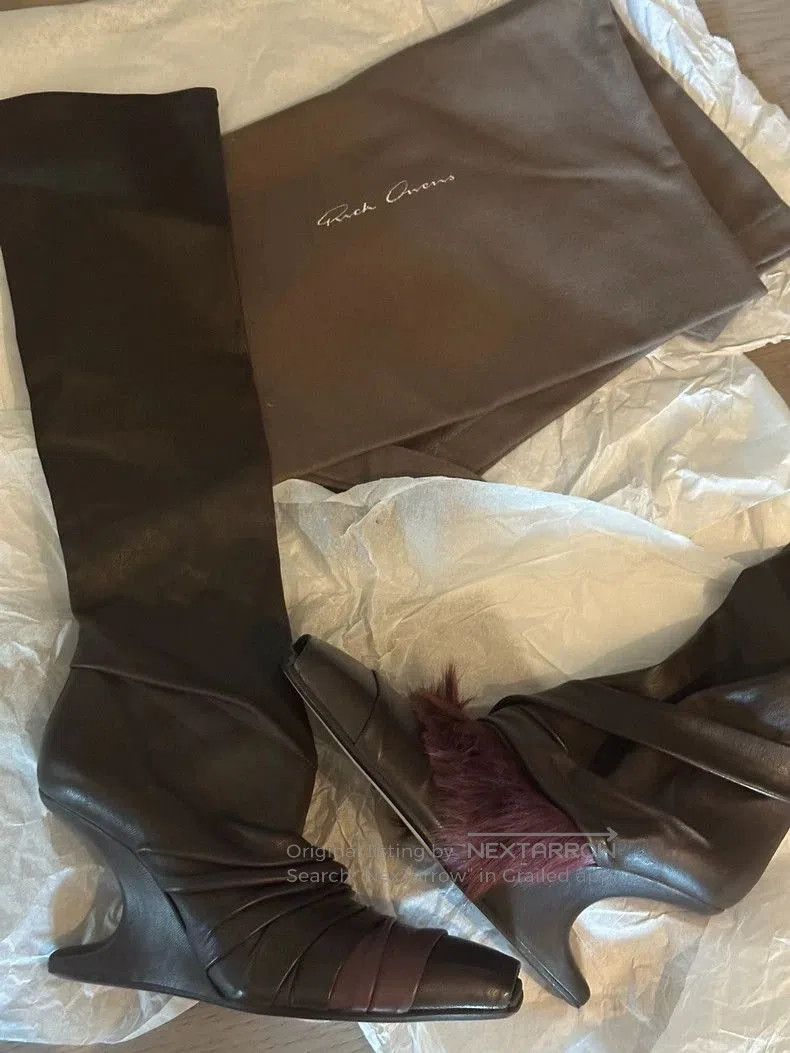 Rick Owens Rick Owens Unique High Heeled Boots with Fur. Size US 7.5 / EU 40-41 - 1 Thumbnail