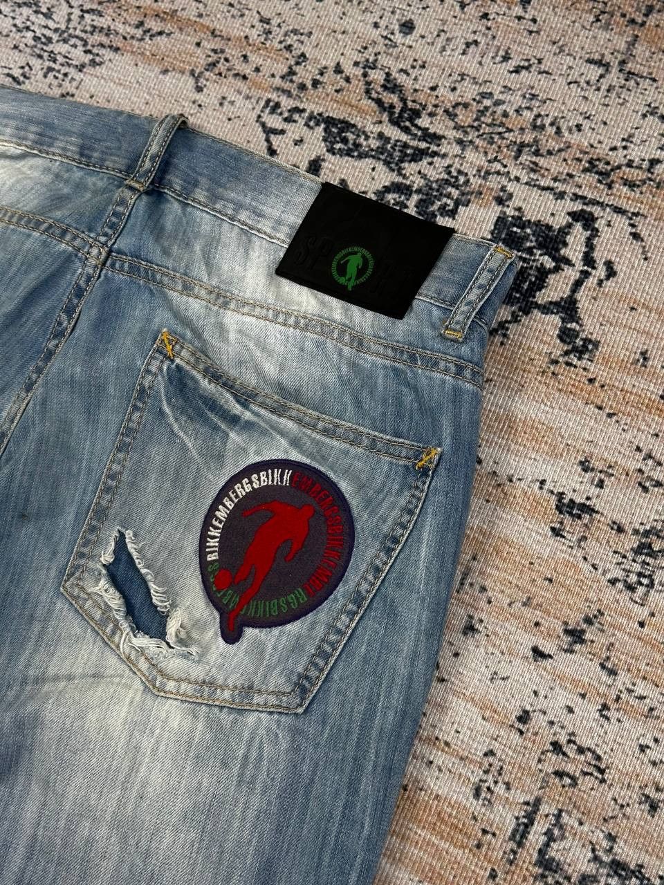 Dirk Bikkembergs Bikkembergs Distressed Vintage Blue Baggy Jeans Size US 33 - 16 Thumbnail