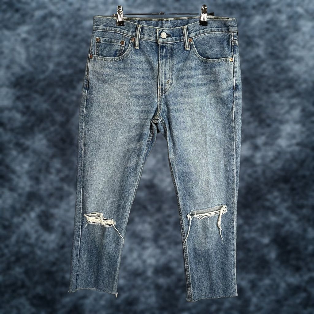 Levi's VINTAGE Levi's 511 Jeans Mens Adult 33 x 30 Blue Light Wash Tapered Leg Raw Hem Denim Jeans Mens Size US 33 - 1 Thumbnail