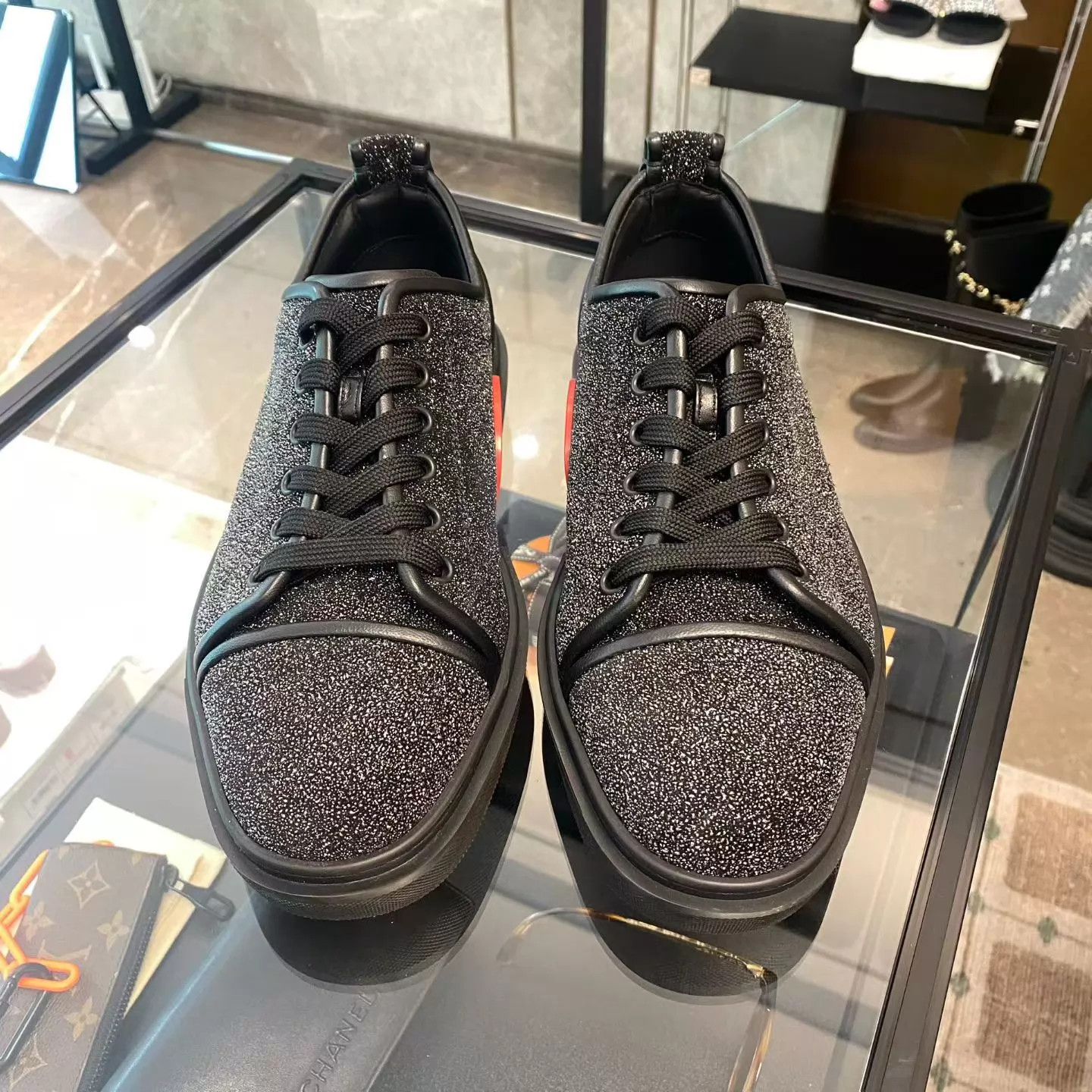 Christian Louboutin CL Crystal Black Skate Shoes 41.5 99 New Size US 8.5 / EU 41-42 - 3 Thumbnail