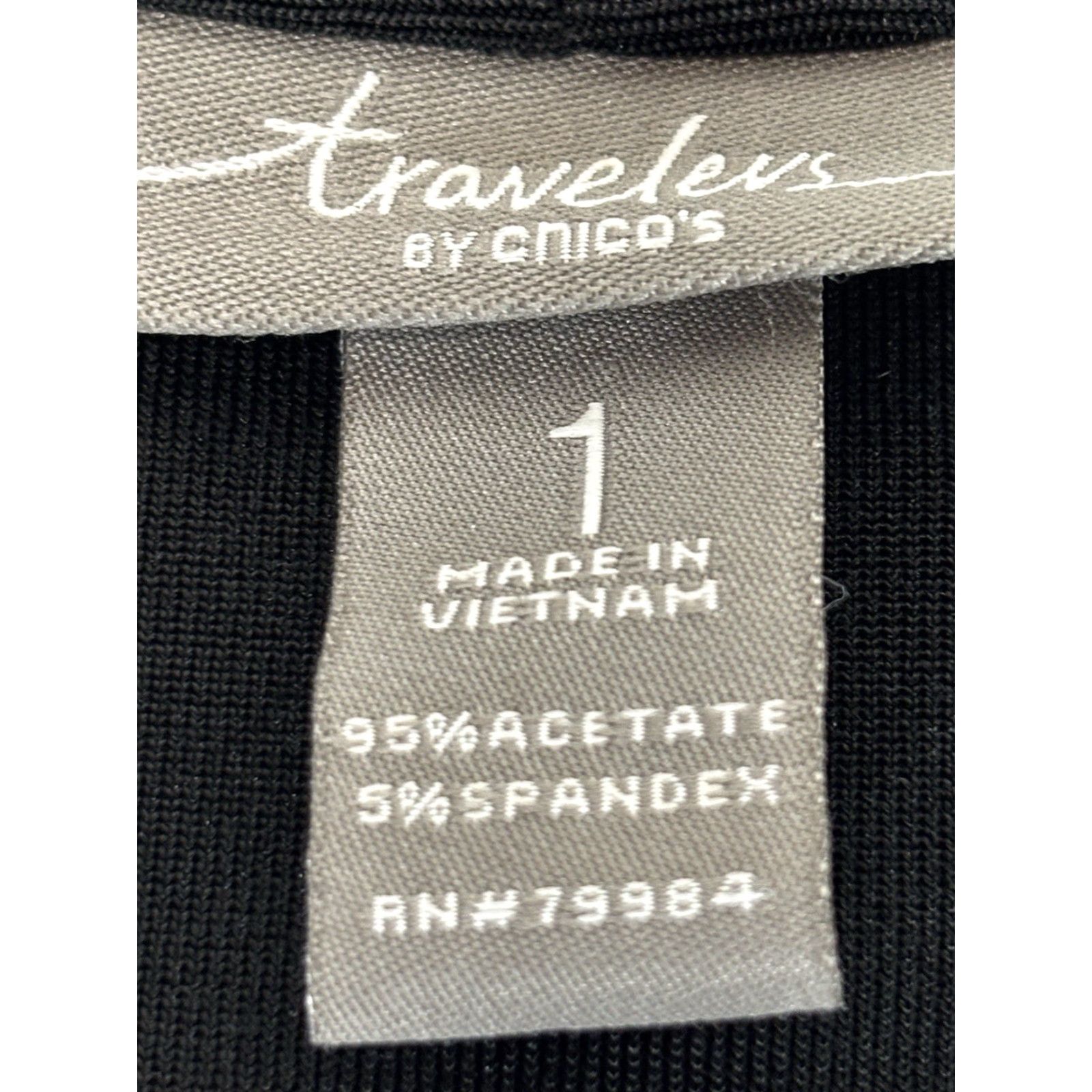 Vintage Chicos Travelers Cardigan Top Sz 1 US Medium Black Open Front Slinky Tiered Look Cardigan Women Medium Black Open Front Travel Casual Vintage: No Size M / US 6-8 / IT 42-44 - 6 Thumbnail