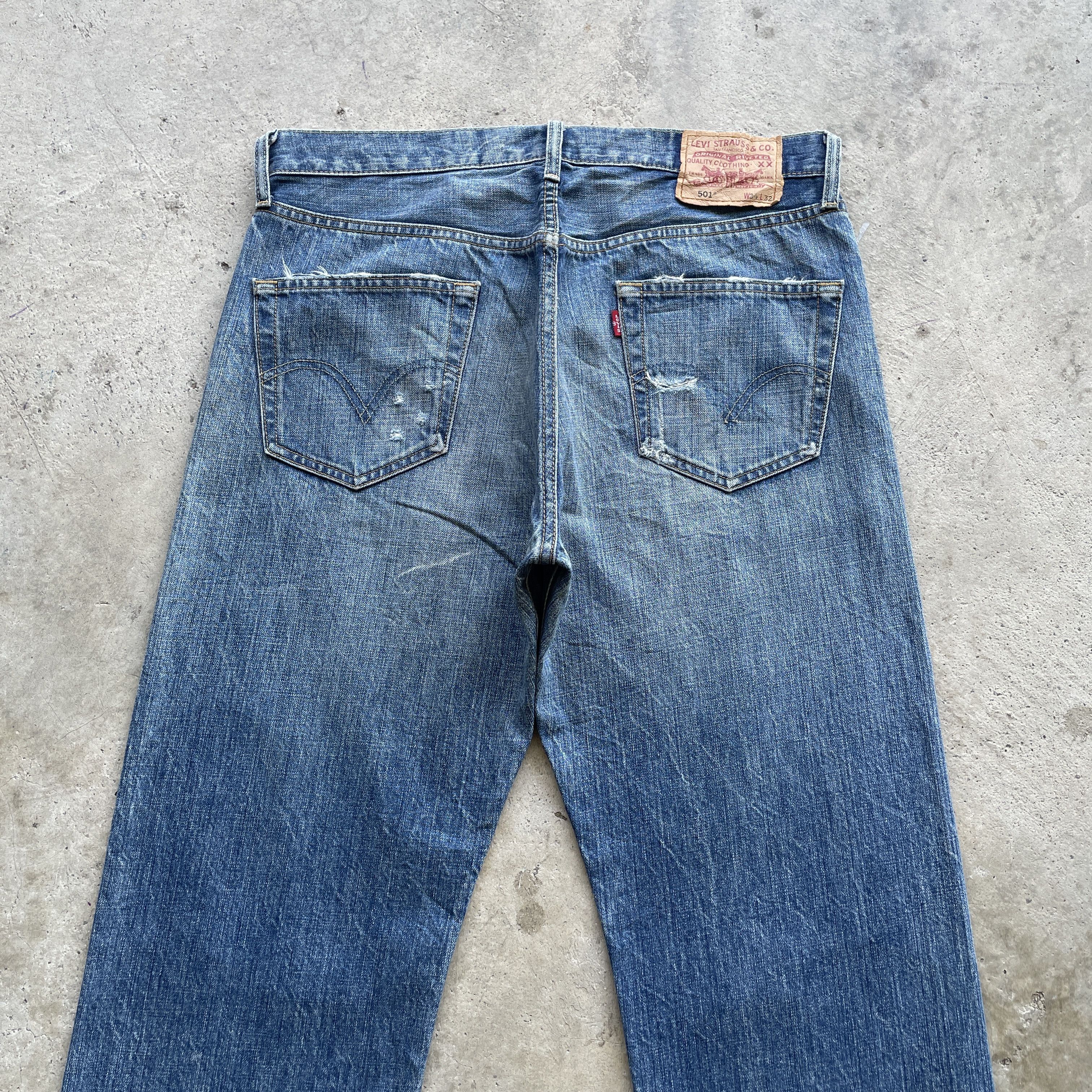 Levi's W34 Vintage Levi’s 501 Faded Jeans Distressed Denim Pants Size US 34 / EU 50 - 10 Thumbnail