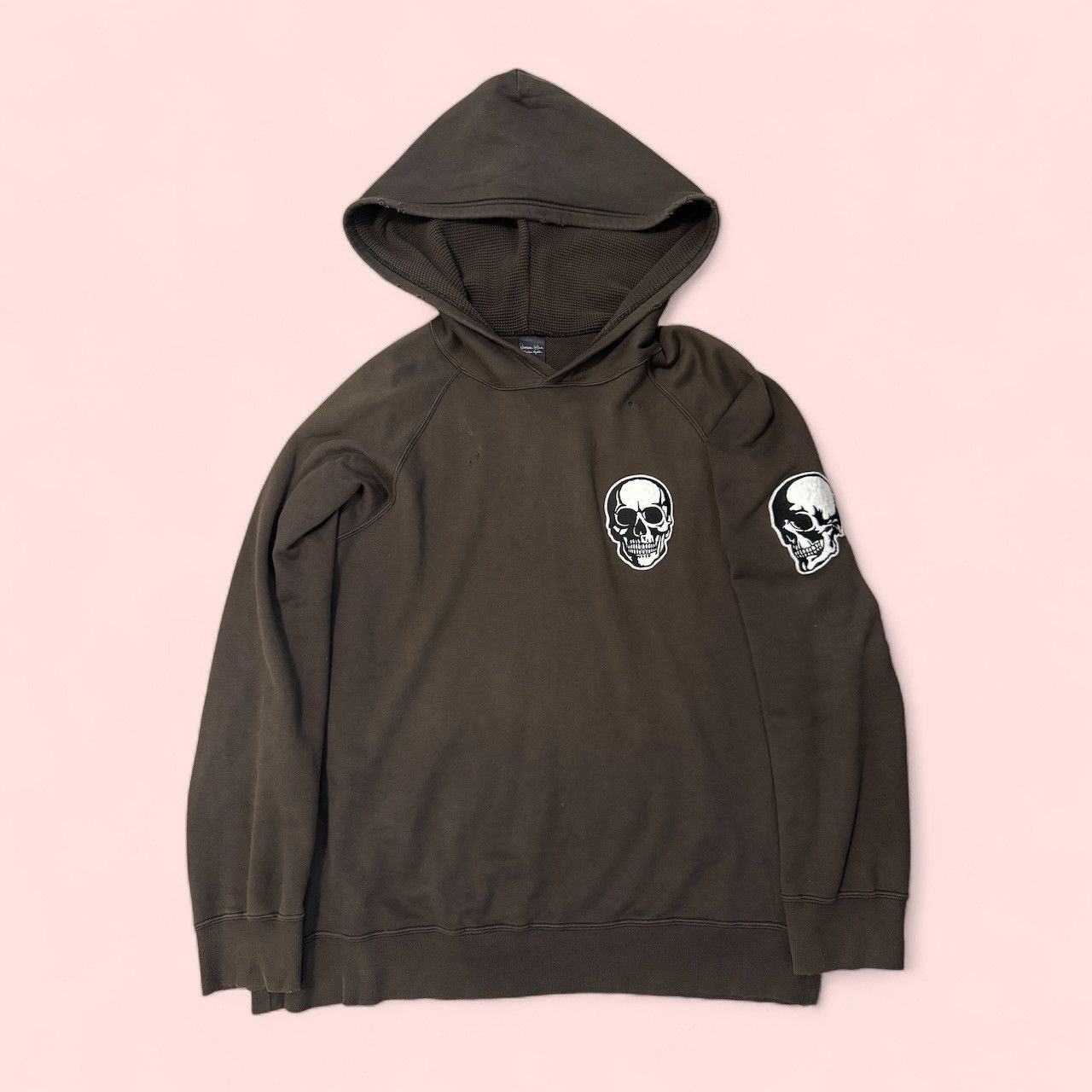 image of Number N Ine Traded Ss04 Number Nine Double Skull Hoodie in Brown, Men's (Size Large)
