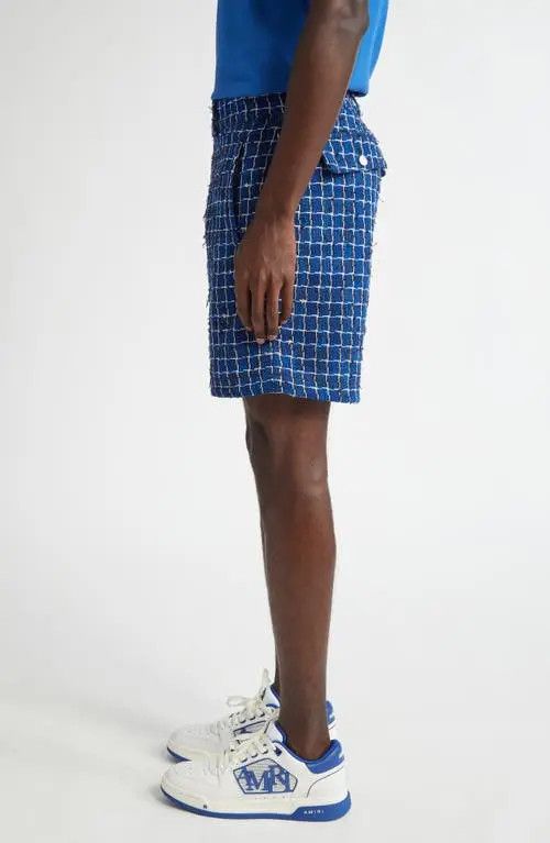 Amiri o1s1wg110625 Stripe Bouclé Tweed Shorts in Blue/White Size US 30 / EU 46 - 5 Thumbnail