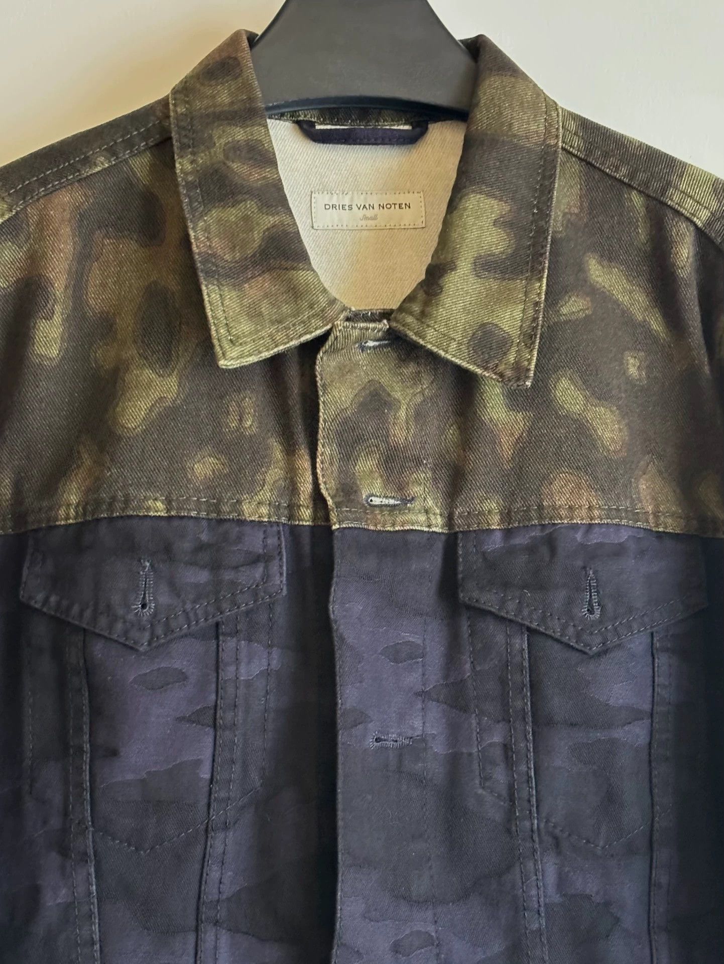 Dries Van Noten Dries Van Noten Camo Panel Denim Short Jacket S Size US S / EU 44-46 / 1 - 3 Thumbnail