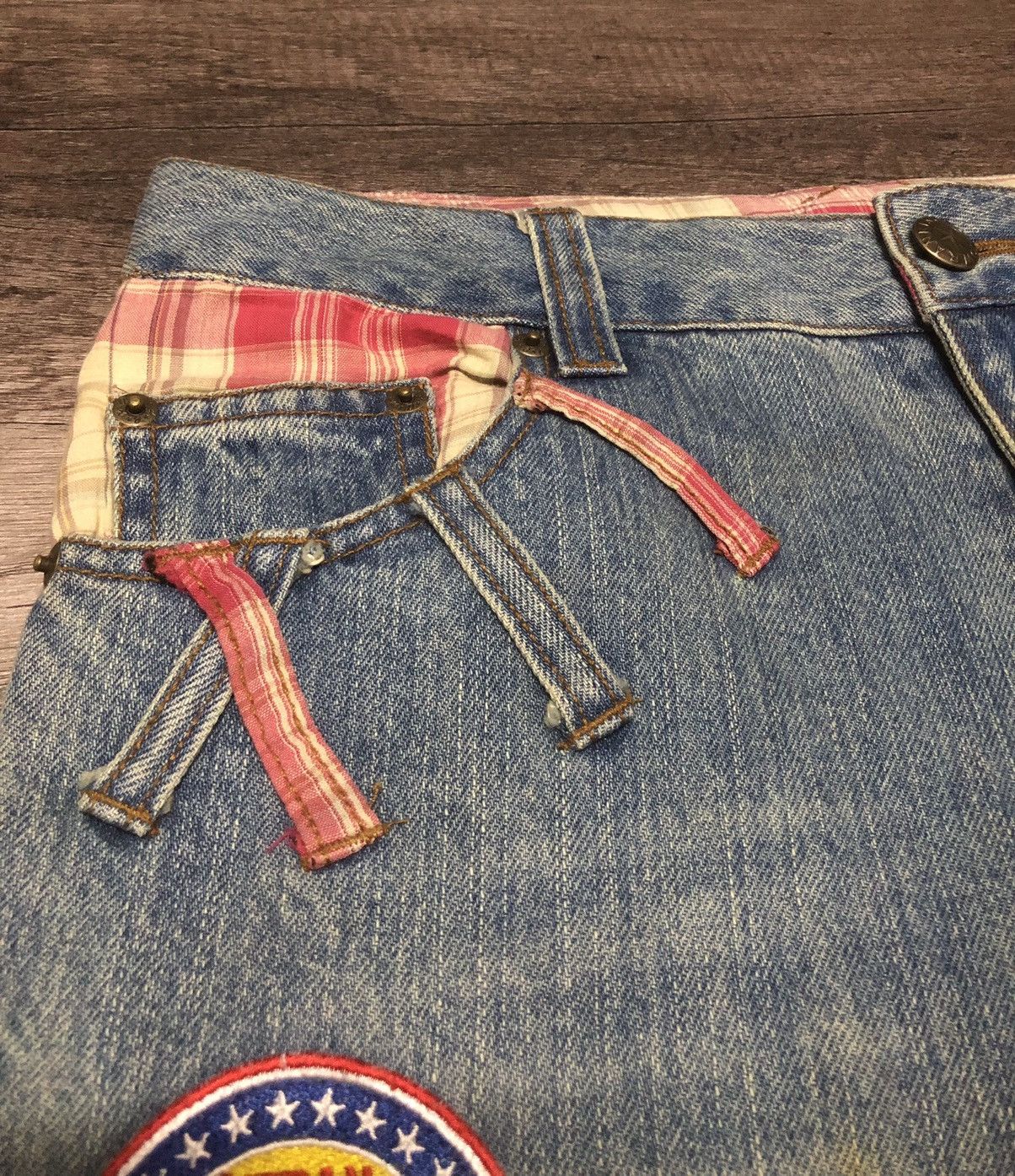 Designer × Hysteric Glamour × Japanese Brand Yellow Ranking Patches Jeans Like Hysteric Glamour Design Size US 31 - 5 Thumbnail