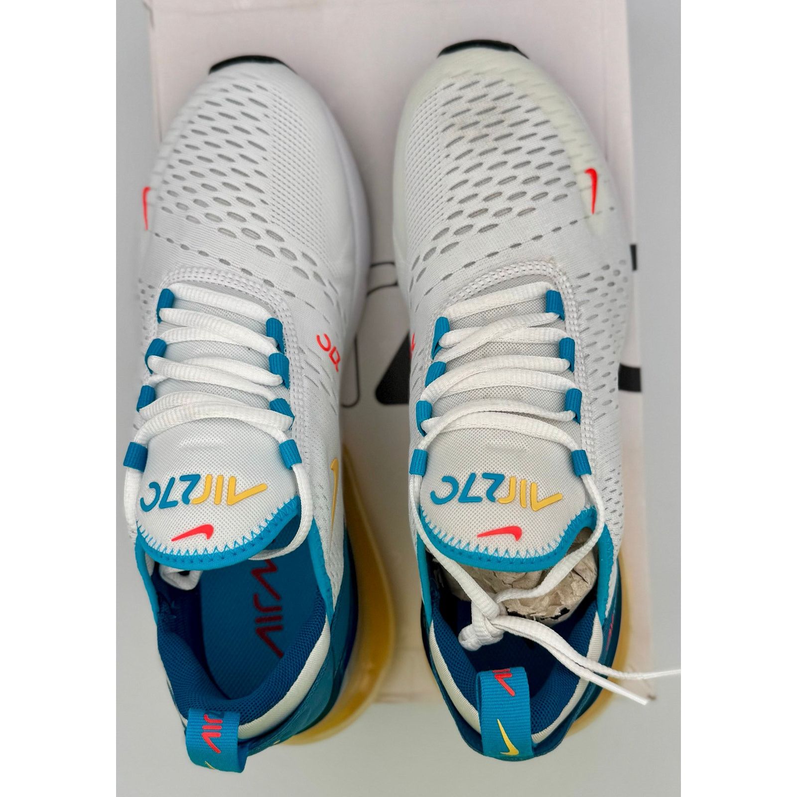 Nike Nike Air Max 270 White Industrial Blue Citron Pulse 7.5M Size US 7.5 / EU 40-41 - 7 Thumbnail