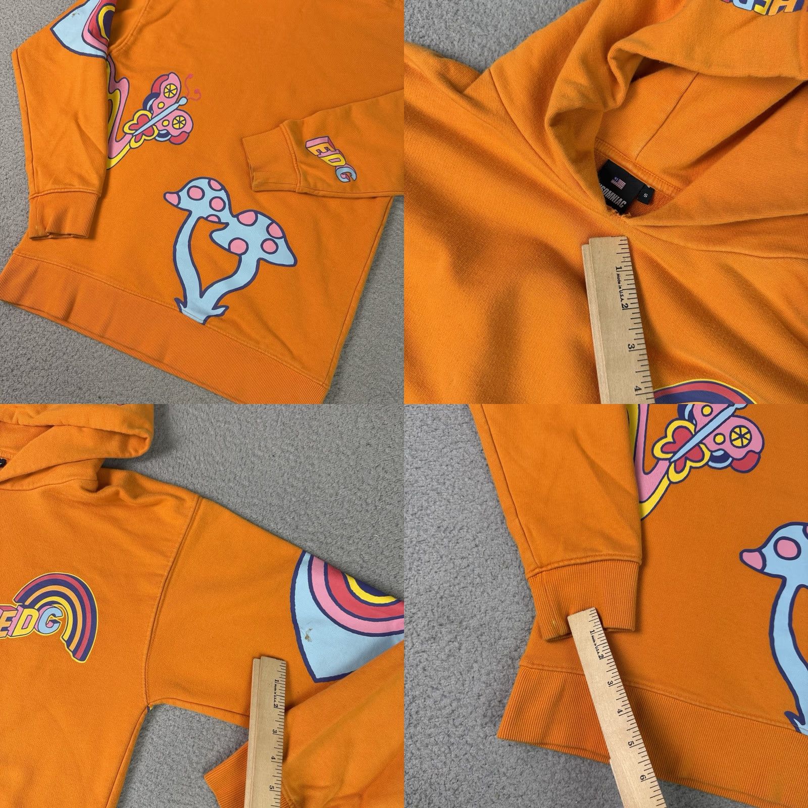 Rainbow VINTAGE Insomniac EDC Hoodie Adult Small Orange Rainbow EYE Sweatshirt AOP Rave Rare S Size US S / EU 44-46 / 1 - 8 Thumbnail