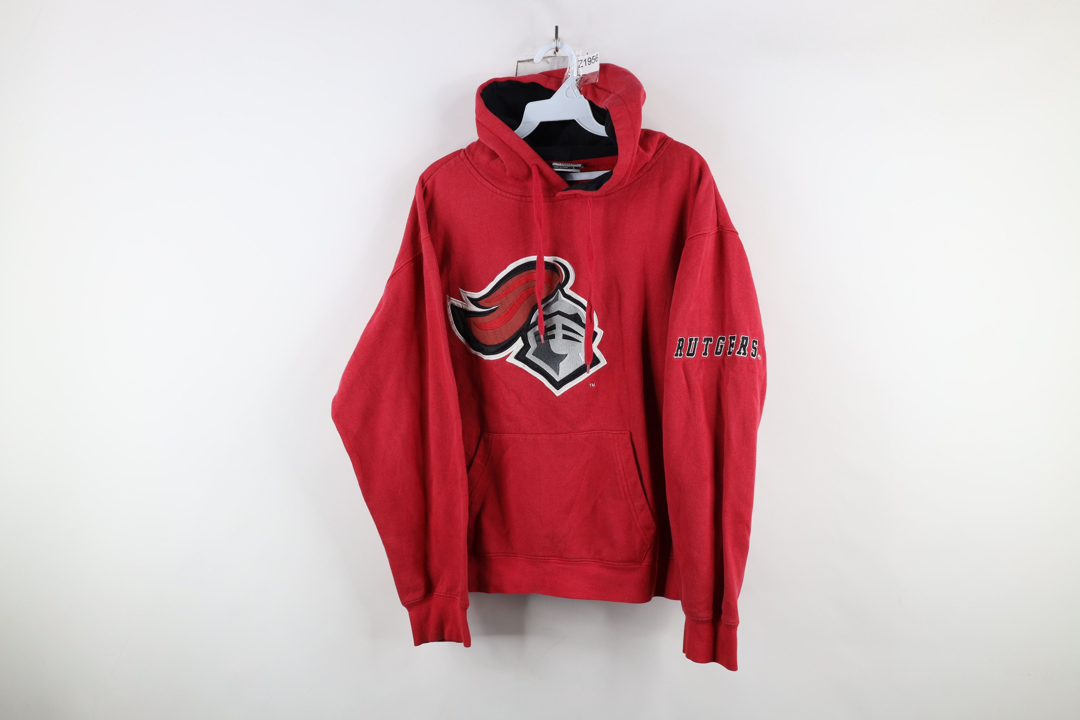 Vintage Vintage Spell Out Rutgers University Hoodie Sweatshirt Red Size US L / EU 52-54 / 3 - 1 Thumbnail