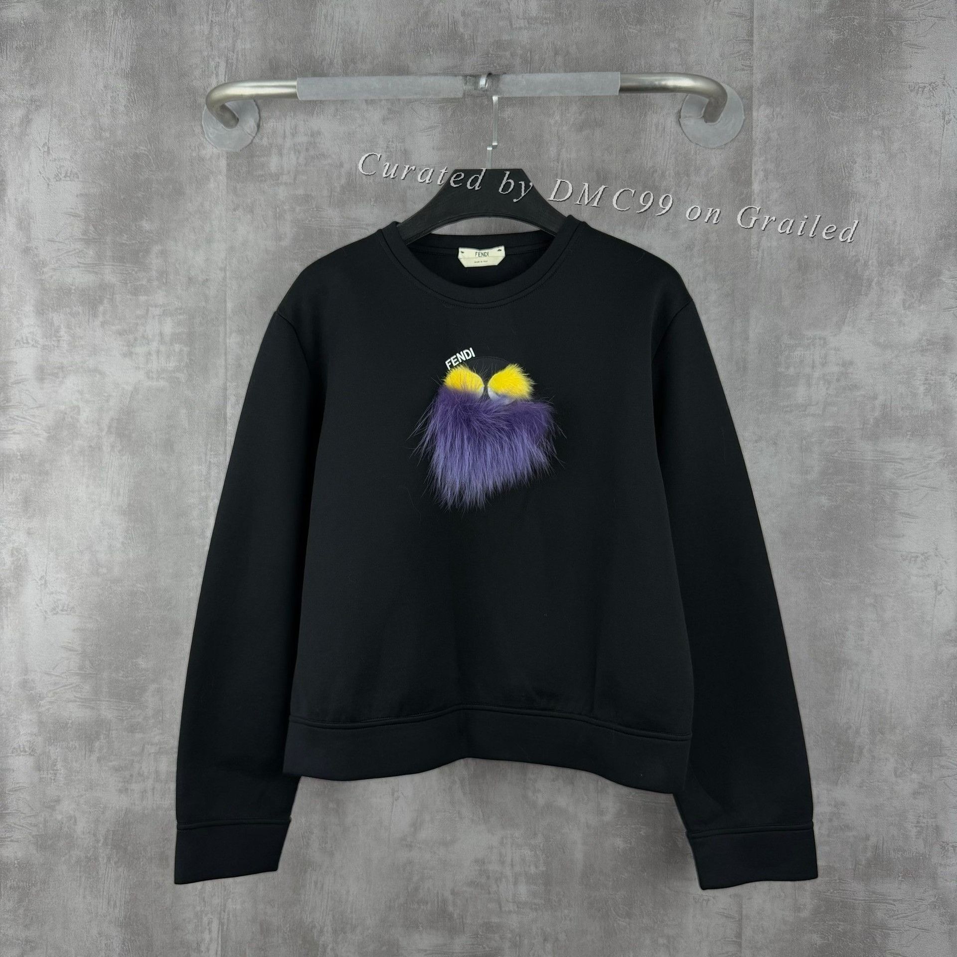 Fendi Fendi Mink Fur Monster Embroidered Logo Sweatshirt Size US XXS / EU 40 - 1 Thumbnail