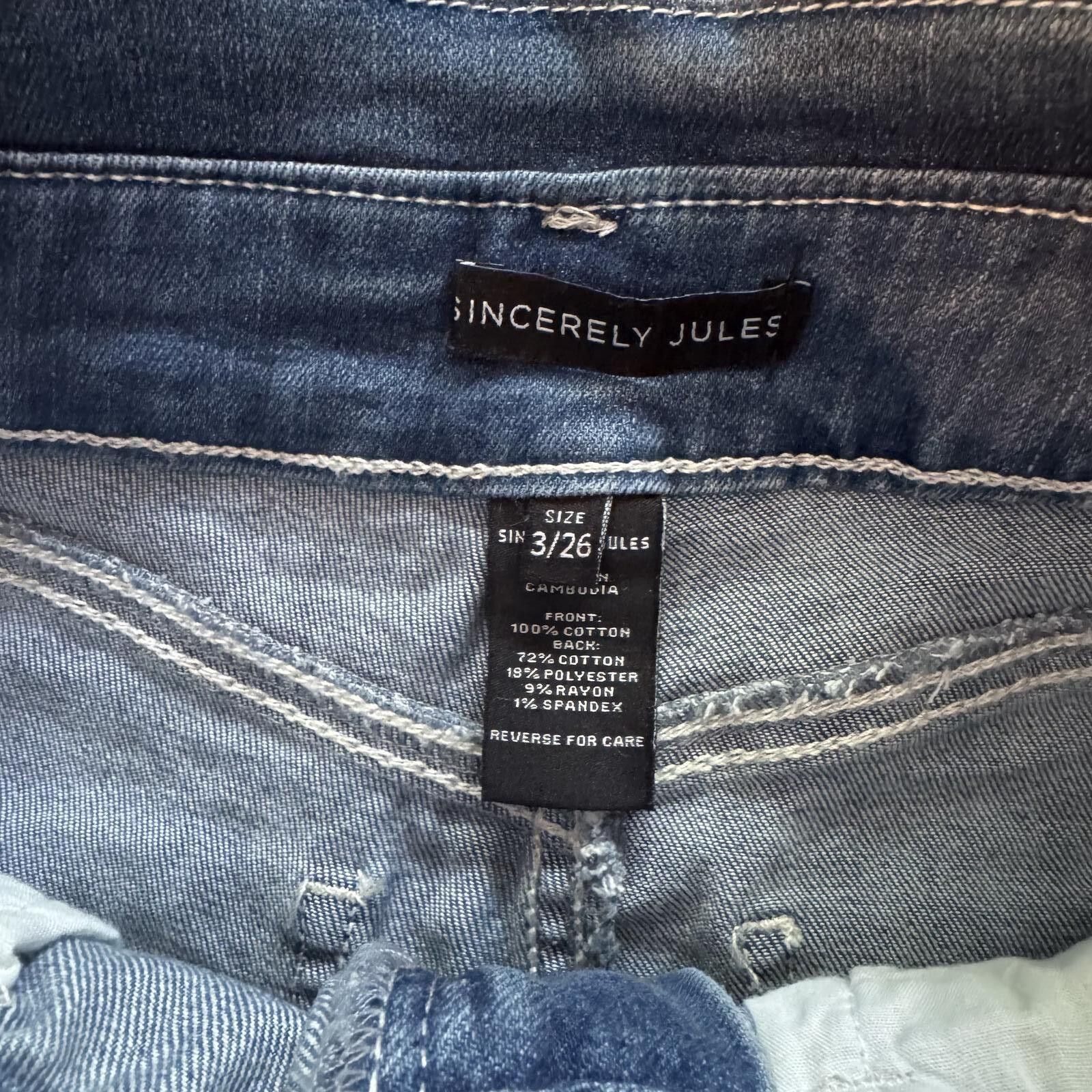 Other Sincerely Jules Women's Denim Shorts Size 3/26 Size 26" / US 2 / IT 38 - 2 Thumbnail
