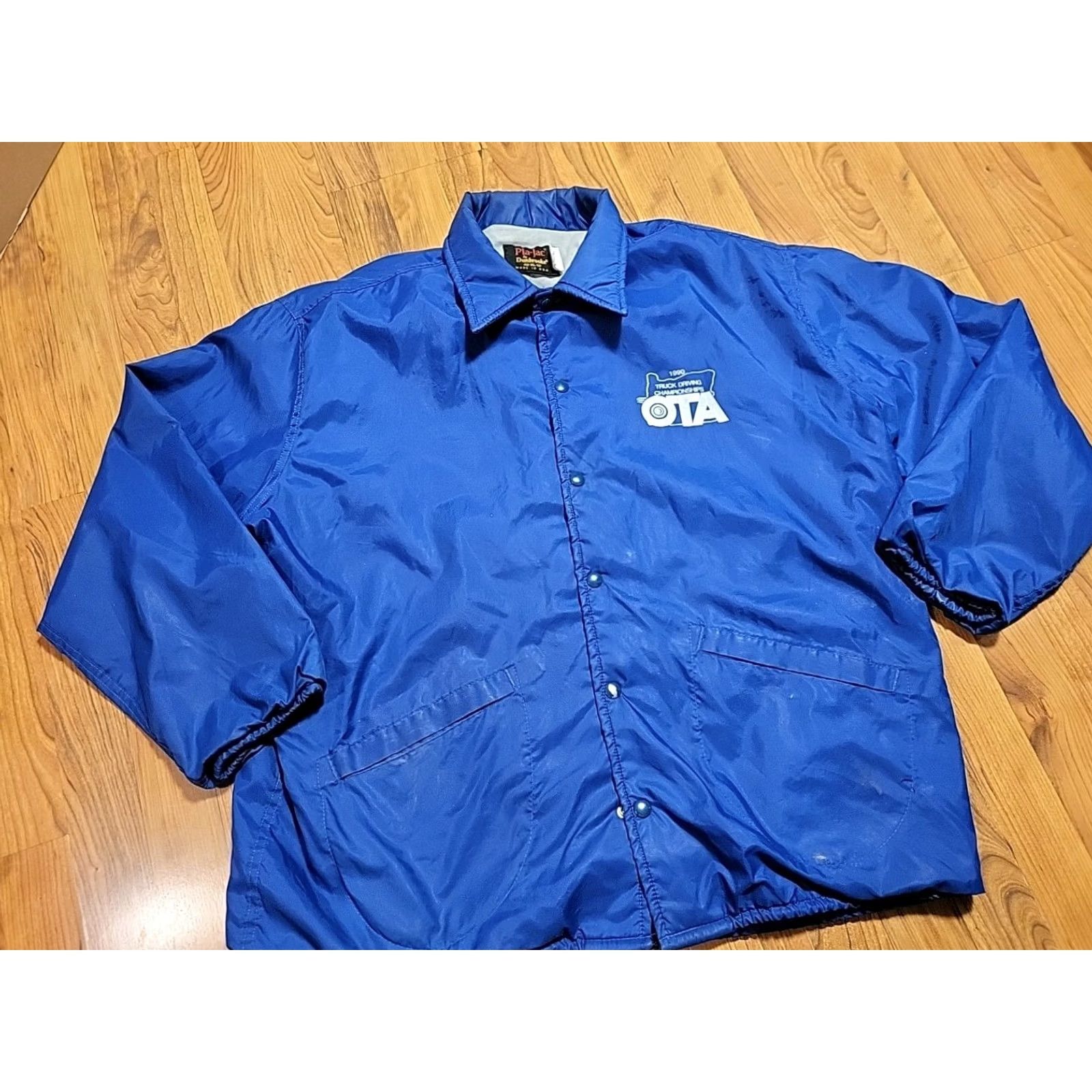 Dunbrooke VINTAGE 1990s Dunbrooke pla'jac Truck Driving Windbreaker Jacket XL Blue 48"-50" Adult Mens Size US XL / EU 56 / 4 - 4 Thumbnail