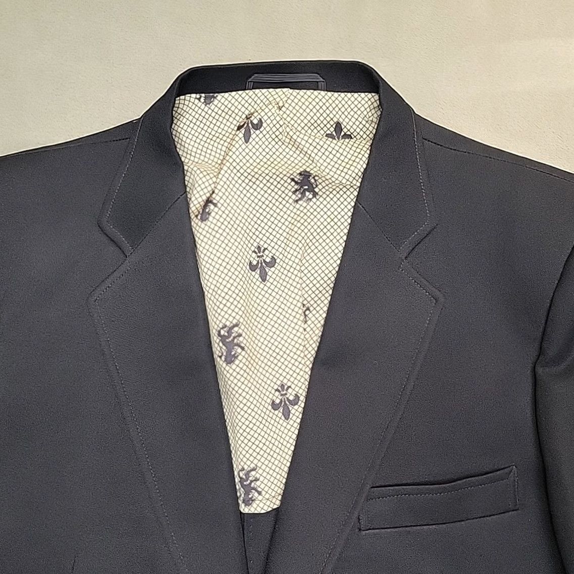 JCPenney VINTAGE JCPenney Blazer Navy Blue Comfort Two Button Classic Men 44R Size 44R - 3 Thumbnail