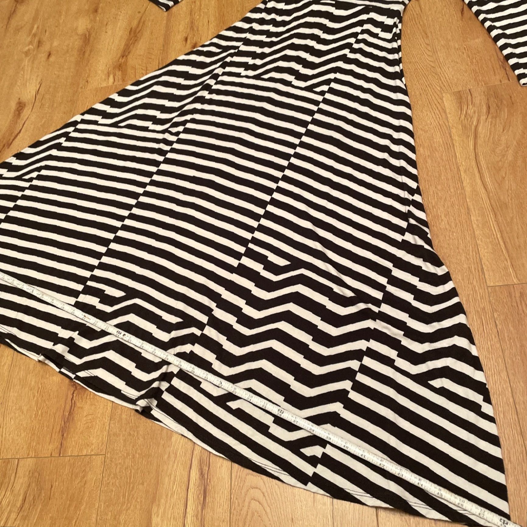 Anthropologie VINTAGE Anthropologie Corey Lynn Calter Dress Long Sleeve S Black White Stripe Maxi Open Madison 90s Womens Size S / US 4 / IT 40 - 7 Thumbnail