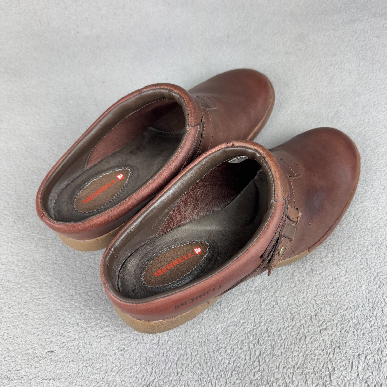 Merrell Merrell Brown Leather Clogs Comfort Slip On Shoes 9.5 Size US 9.5 / IT 39.5 - 7 Thumbnail