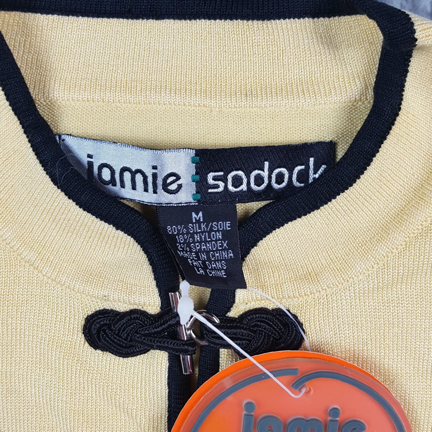 Vintage VINTAGE Jamie Sadock Pullover Sweater Sleeveless Silk Knit Frog Button Womens M Yellow 00s 90s Preppy Dragon Retro Outdoor Casual Office Size M / US 6-8 / IT 42-44 - 5 Thumbnail